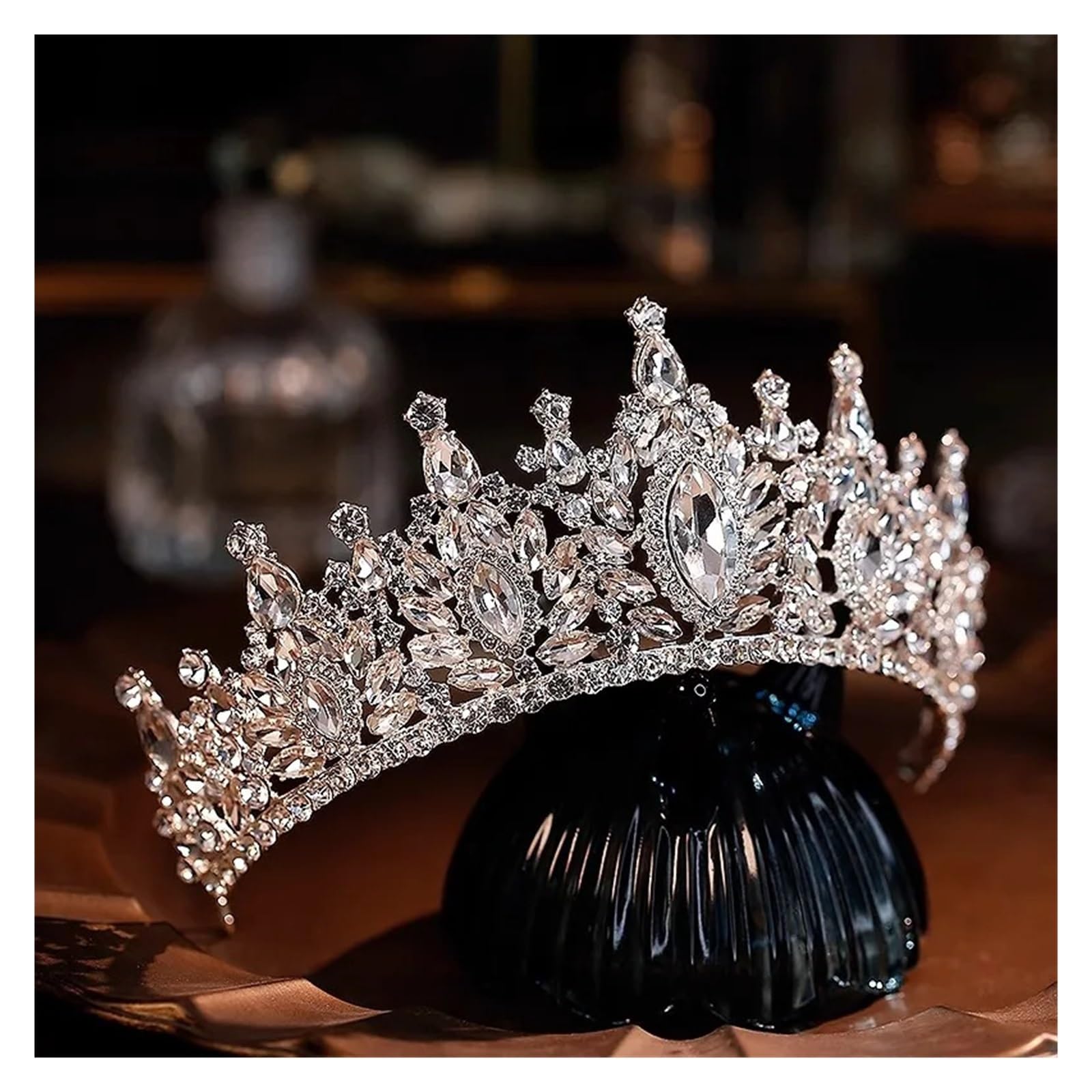 Corona di tiara cristallo con grande goccia d'acqua per Matrimonio Ballo