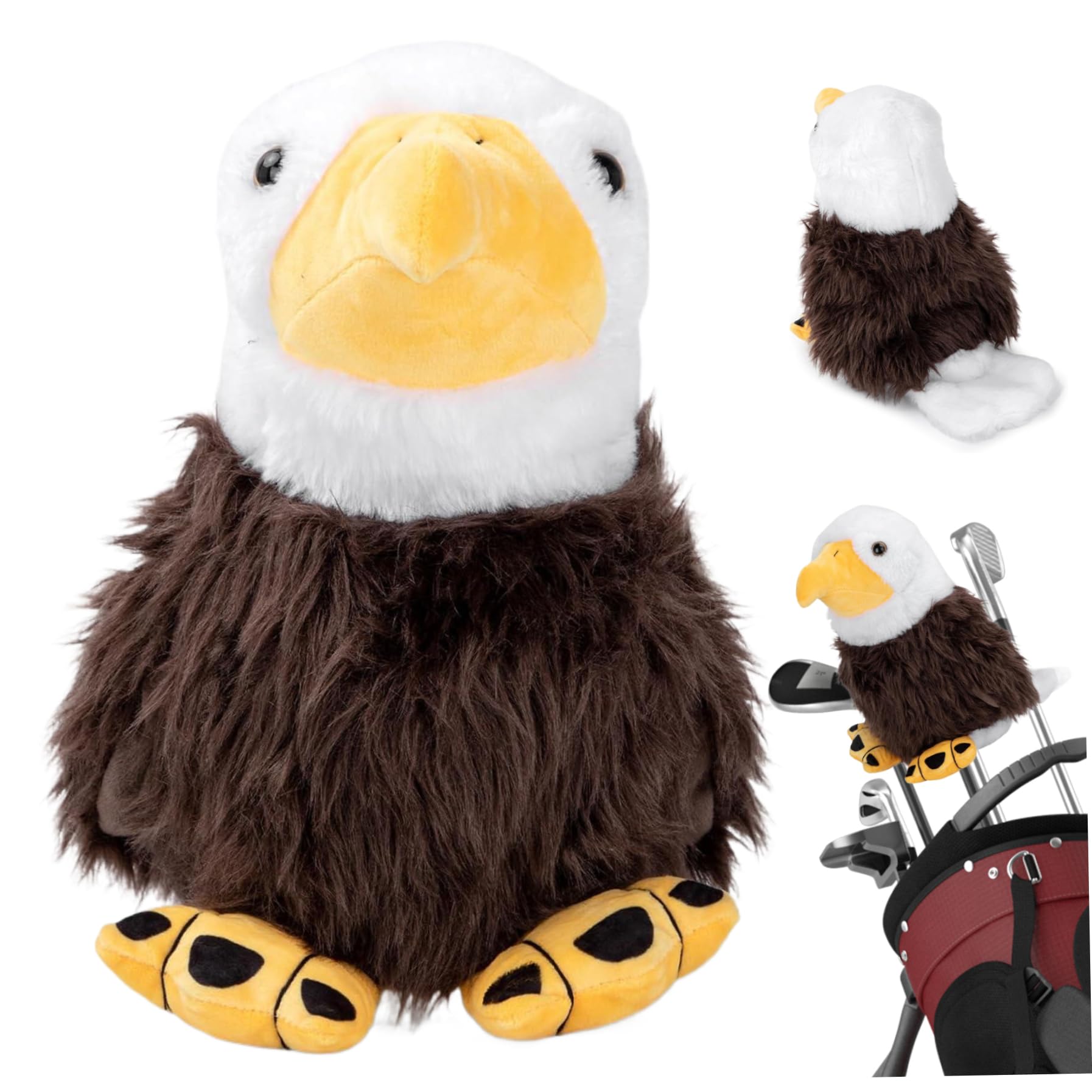 10x8-Zoll-Fahrer Kopfbezüge Golf Club Head Cover niedliche Adler-Form-Plüsch-Fahrer-Headcover Schutzdekorative Golfgeschenke für Frauen und Männer