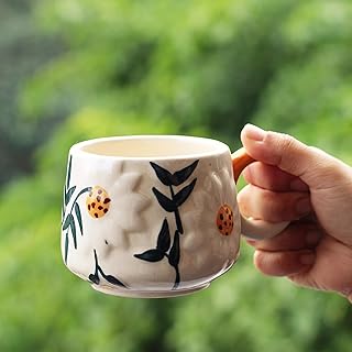 Kawai Homes Ceramic Handcrafted Cups for Coffee Chai Tea - Microwave and Diswasher Safe (Sunflower Mug), 300 ml Price In India