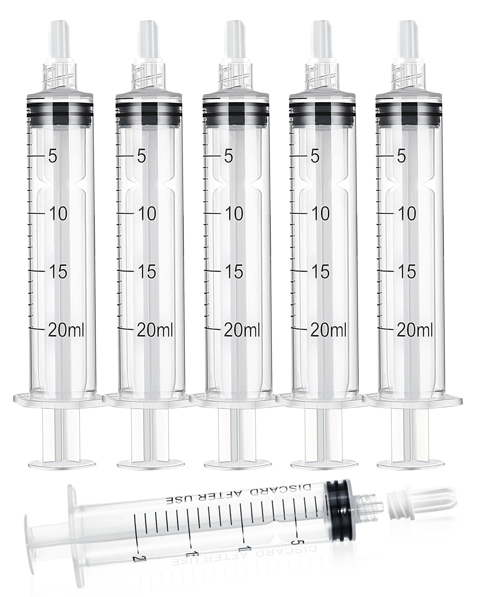 20ml Luer Lock Syringe without Needle - 20cc Plastic Syringes, Sterile, Individually Sealed, Pack of 10