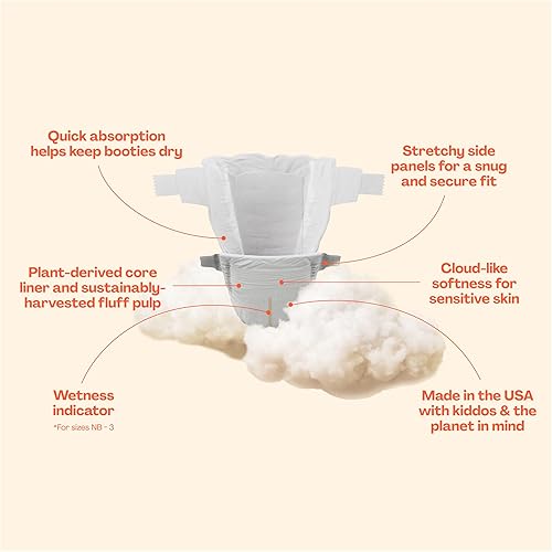 Miniatura 5 de Hello Bello Pañales para bebé de alta calidad, talla 6 I 68 unidades, desechables, extraabsorbentes, hipoalergénicos y ecológicos con ajuste cómodo