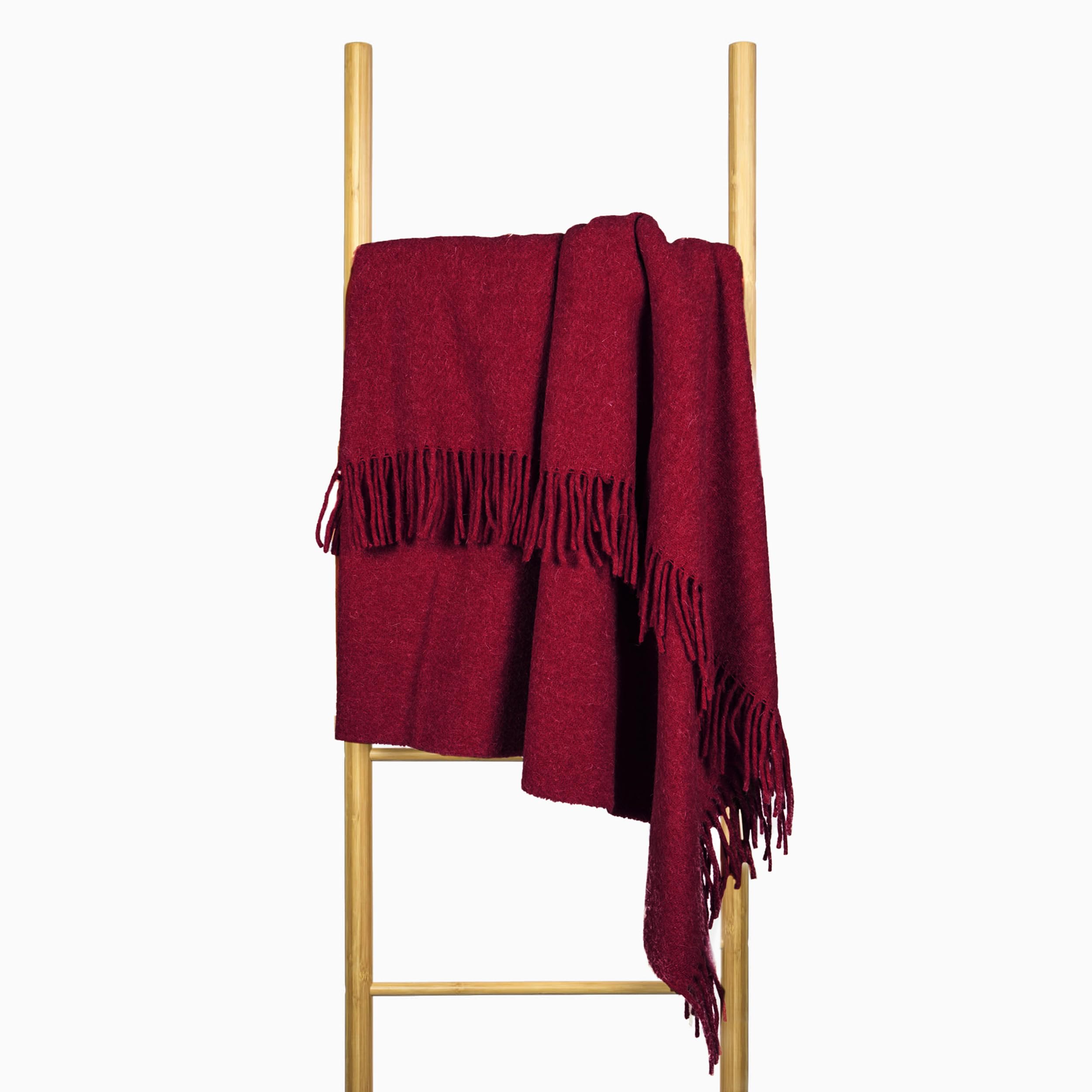 Wool Blanket 140 x 200 cm, 100% Pure New Zealand, Soft Wool Plaid for Bed and Sofa, Elegant Bedspread with Fringes – Nostra Zealandia Wool Blanket Large