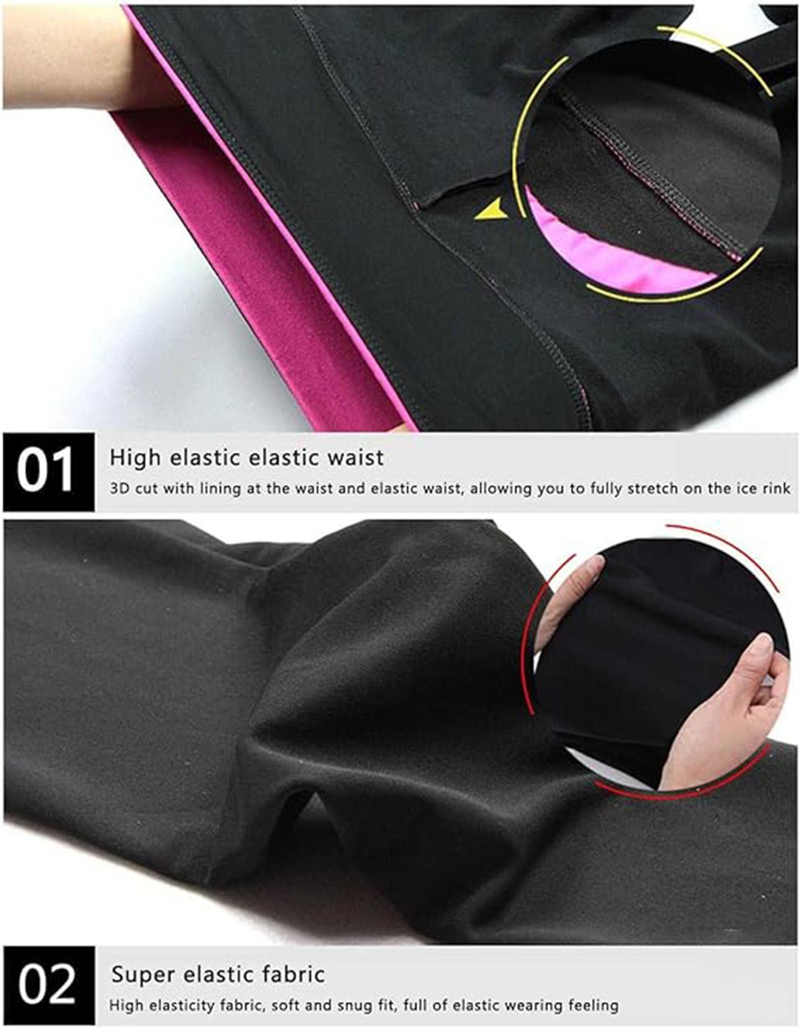 Eiskunstlauf Hosen Eiskunstlauf Spiralhose Damen Fleecehose Eislaufhose Warme Fleece Eiskunstlauf Leggings Für Frauen