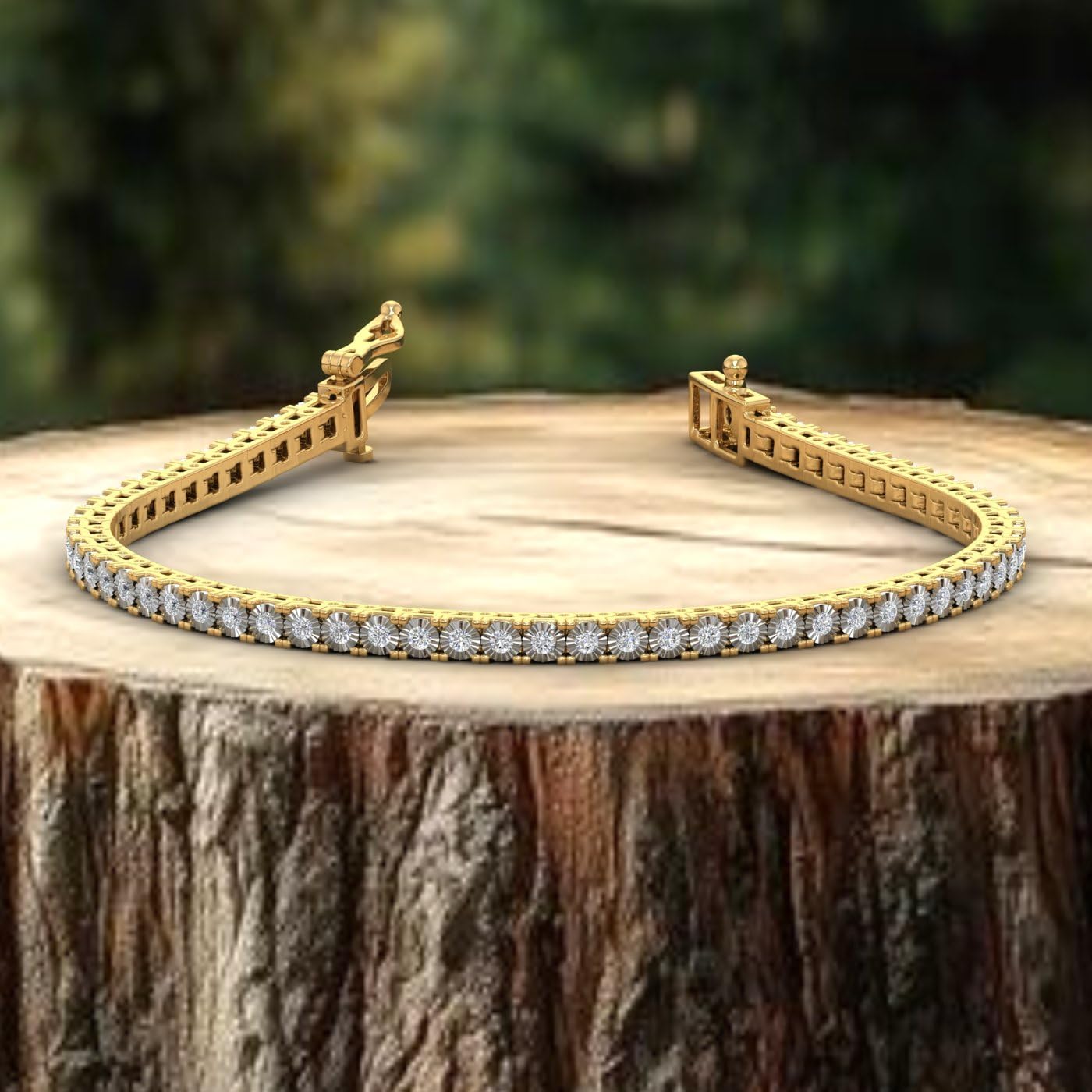 1 to 1.1 Carat Natural Diamond Tennis Bracelet for Women in 925 Sterling Silver (7 to 8 inch)