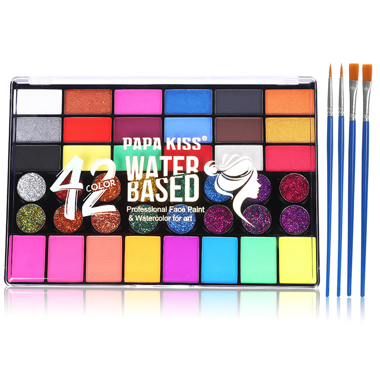 Face Painting Kit,42 Colours Face Paints Include Glitter Face Paint,UV Paint,Matte & Shimmer - Washable Pride Face Paint For Festival, Party Halloween (42 colors)