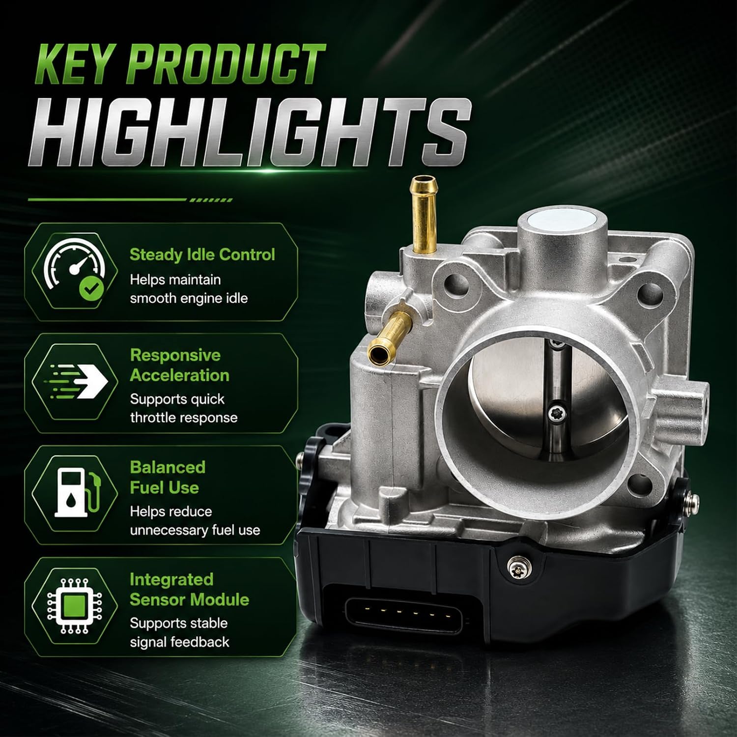 Throttle Body Assembly 2.4L Compatible with Accord 2013-2017, Compatible with CR-V 2015-2019 Replacement 16400-5A2-A02
