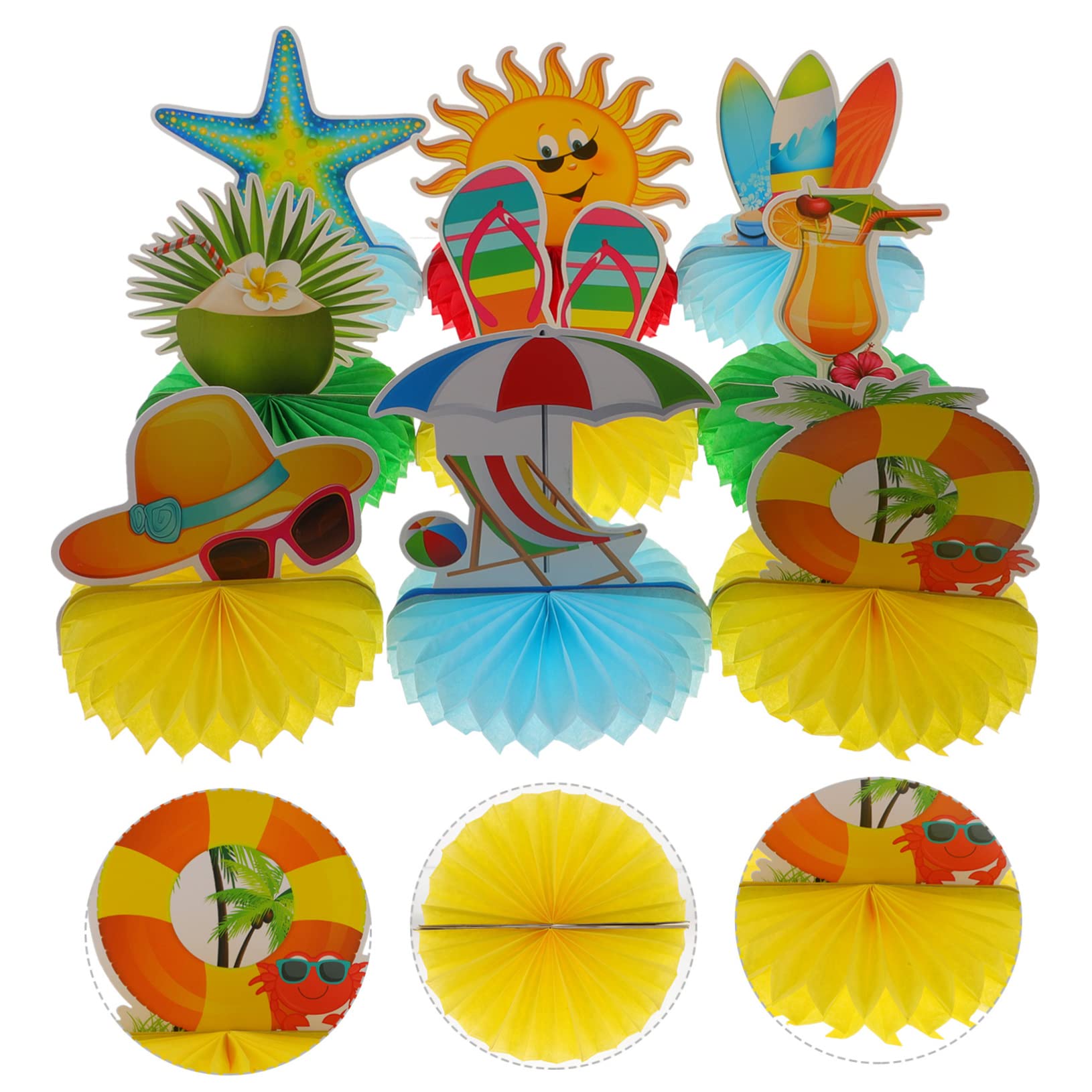 27stücke Teiliges Hawaii Party Dekorationsset Kreative Papier-honigwaben Ornamente Für Tischdekoration Für Strandpartys Und Sommerfeiern Farbenfrohe Tischaccessoires