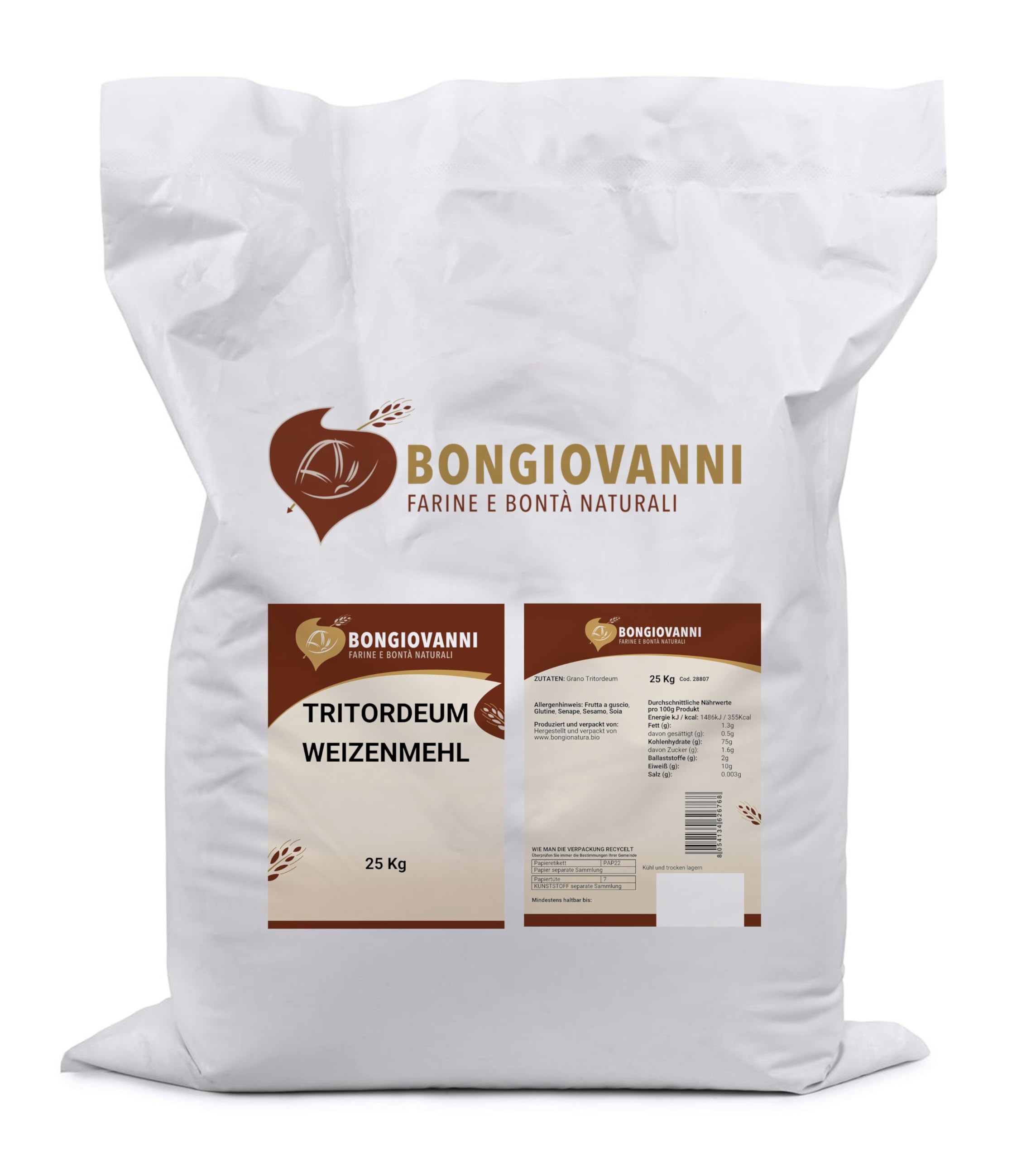 BONGIOVANNI FARINE E BONTA' NATURALI Farina di grano Tritordeum 25 Kg 25.00 kg