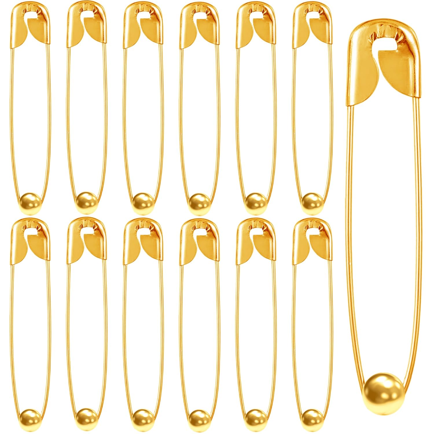 VAMA Fashions Golden Metal Balls Safety Pin Set Saree Pallu Pleats Hijab Locking Pinning Clothing Sewing Multipurpose Crafting Pins for Women (Safety Pin for Lehenga)-picture-40