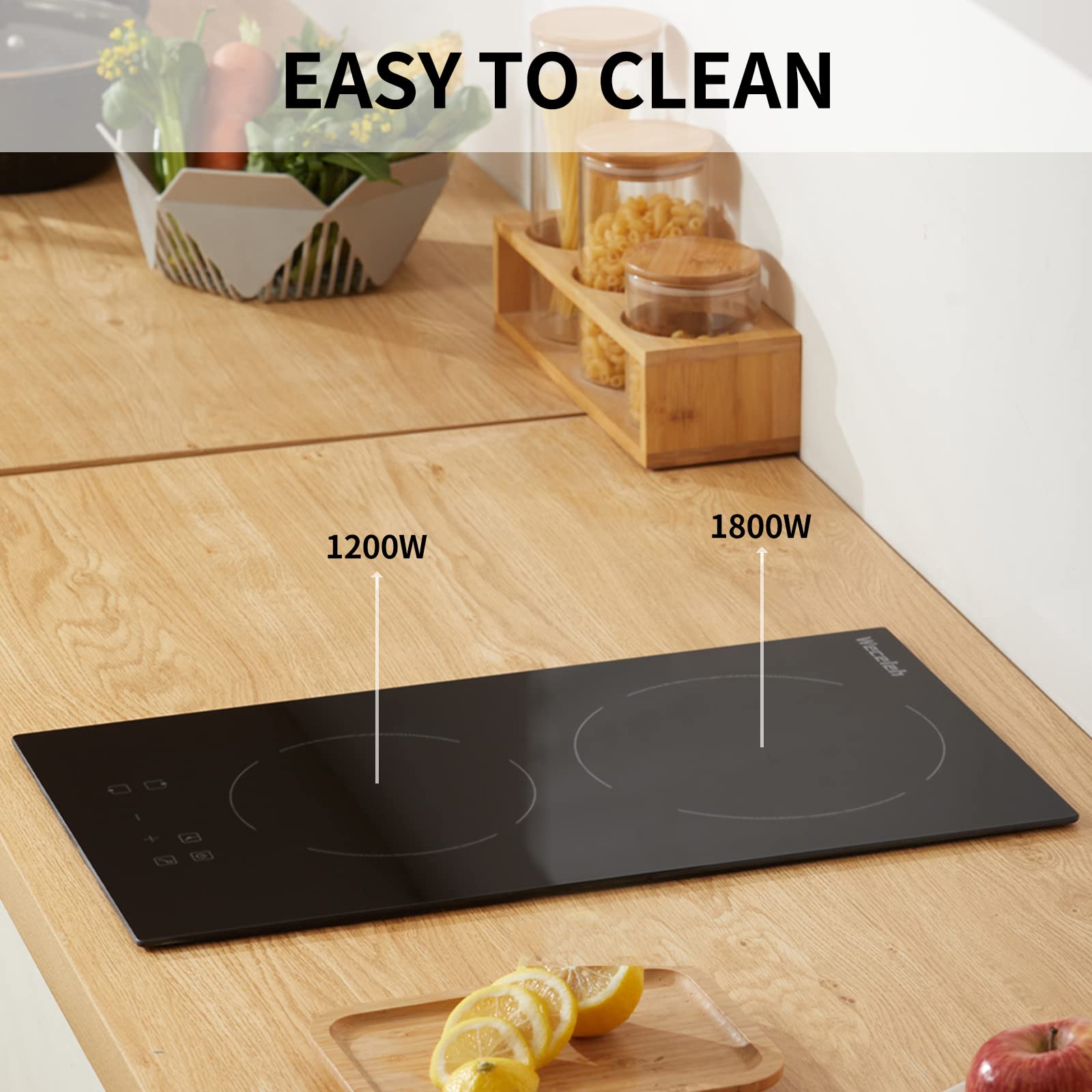 Amazon.com: Weceleh Electric Cooktop, 12 Inch Built-in Ceramic Cooktops  3000W, Electric Stove Top with 2 Burners 220-240V(No Plug), Child Safety  Lock, Timer, 9 Heating Levels, Sensor Touch Control : Appliances