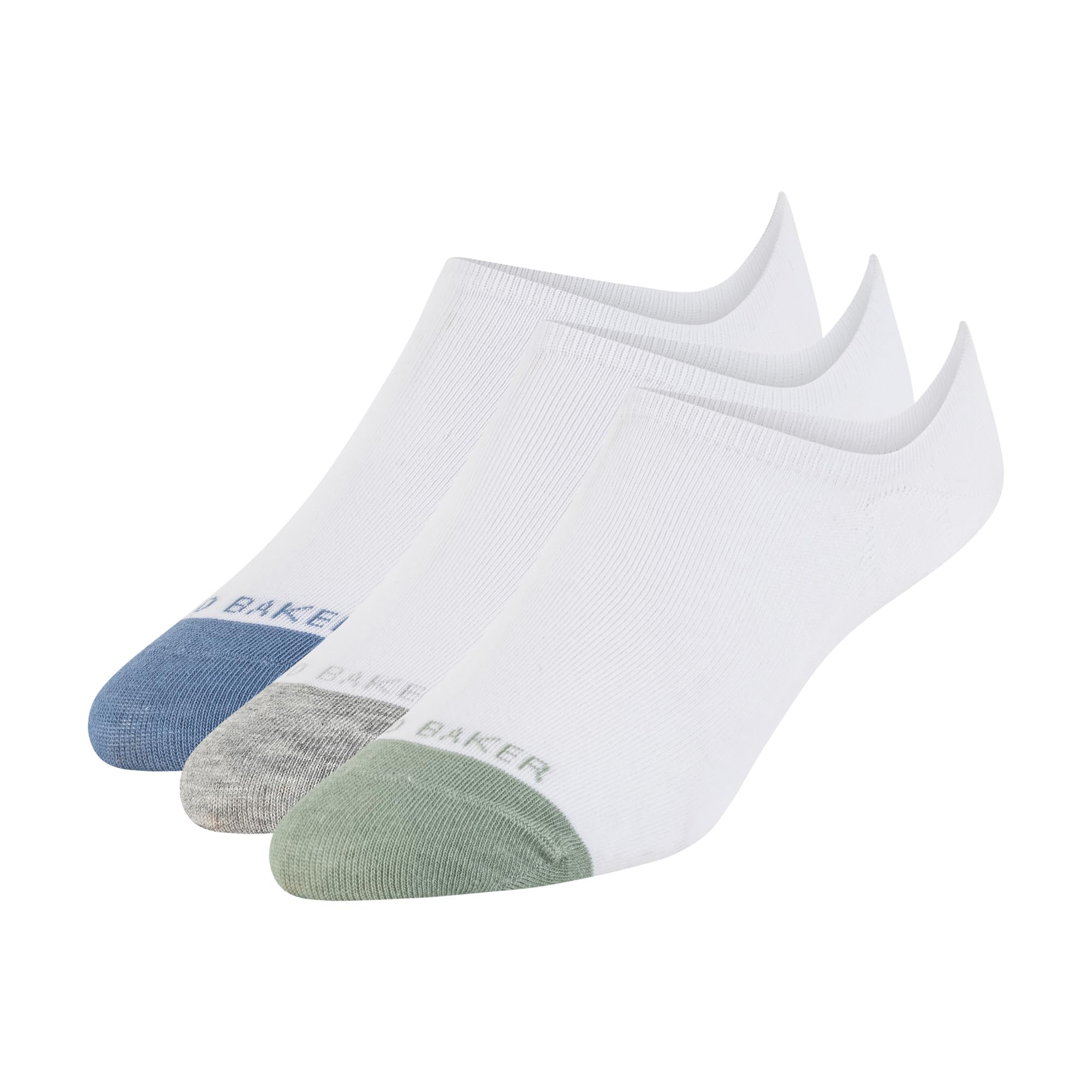 Ted Baker Men's 3 Pack Liner Socks, Iceberg Green/Navy/Grey Heather, One Size