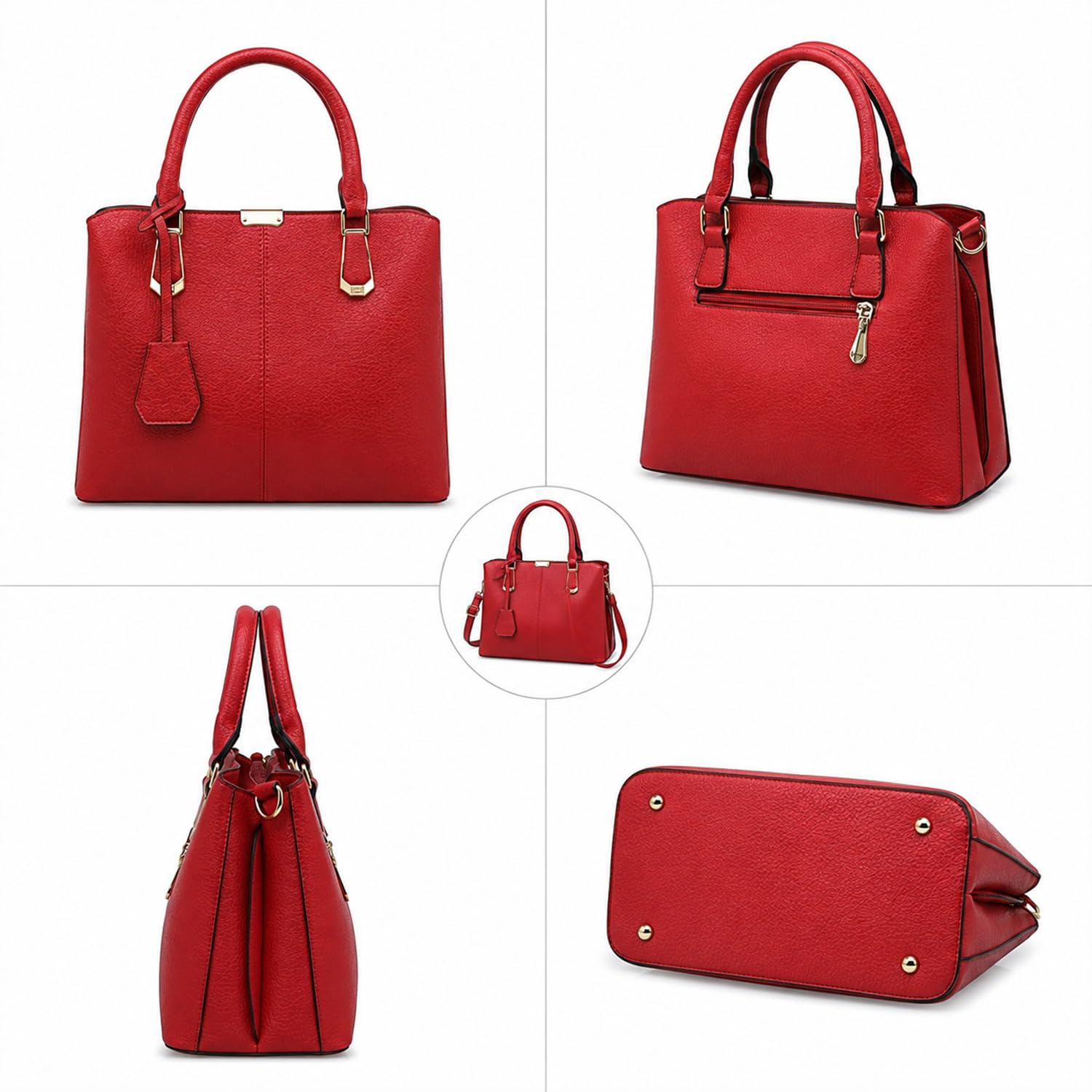 Pahajim Sac à Main Femme en Cuir PU Cabas Bandoulière Fourre-Tout Grande Porté Épaule pour Travail Voyage Shopping