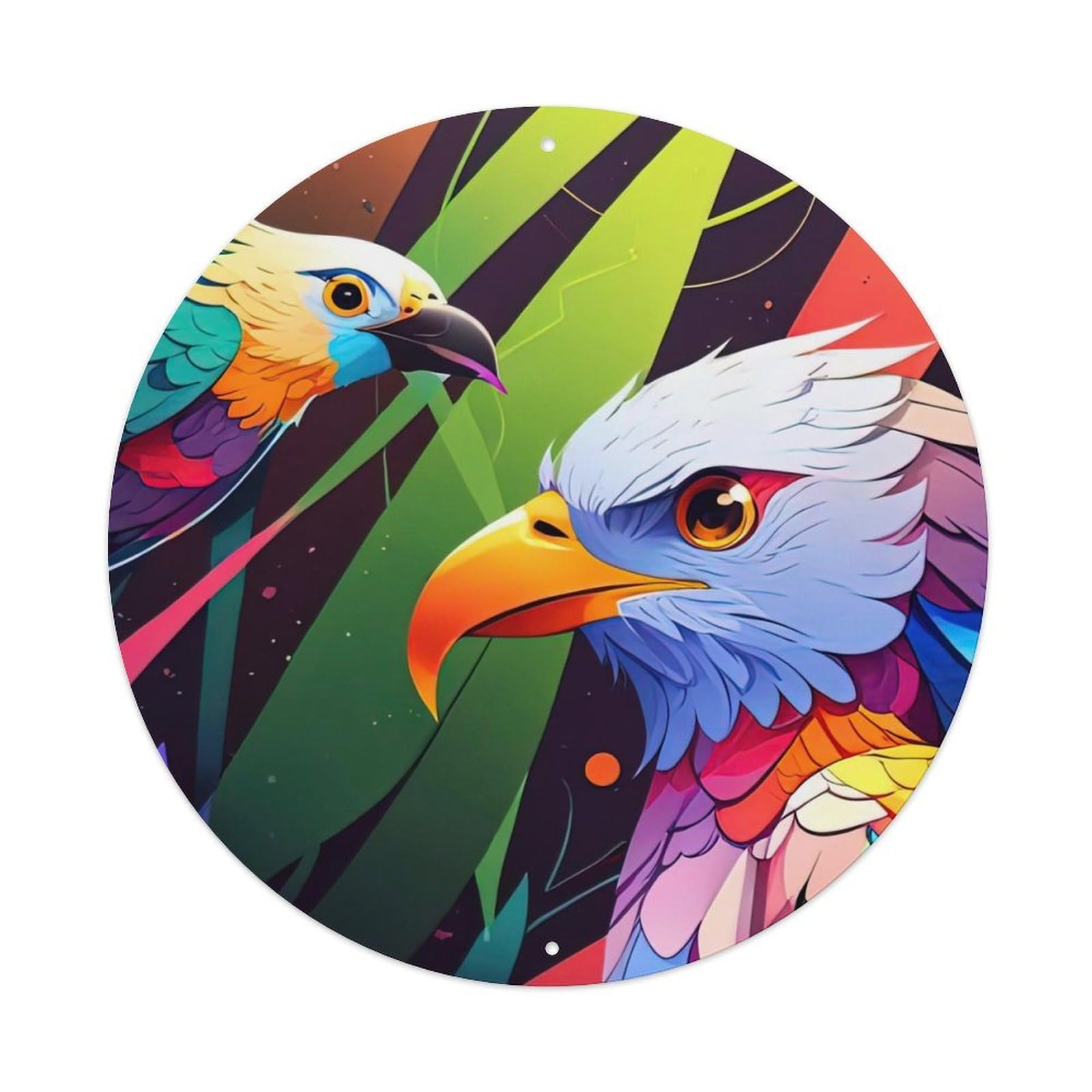 Cwbufd Vintage Style Animal Eagle Tropical Jungle Vibrant Colorful Vintage Metal Tin Sign Plaque Wall Decor For Cafe, Club Bar, Office, Garden Metal Poster 8X8inch
