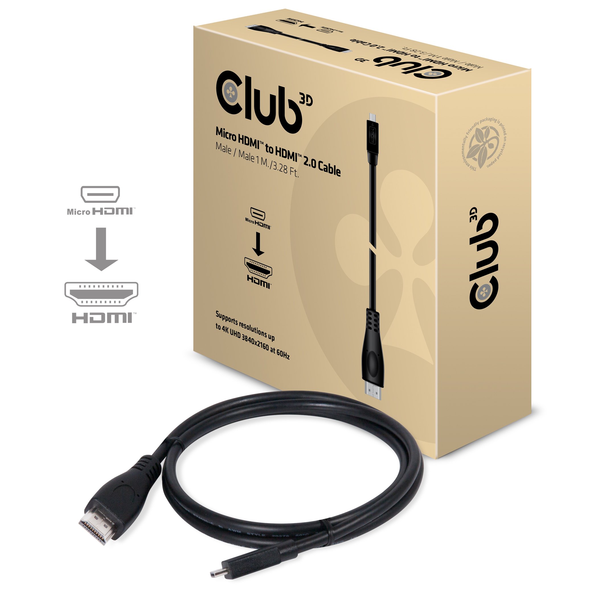 Club 3D Premium High Speed HDMI 2.0 black Black