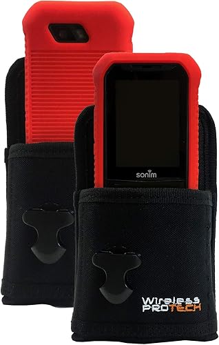 Miniatura 2 de Sonim XP5S - Funda de gel de silicona para Sonim XP5s XP5800 y funda de nailon balístico de grado militar (rojo)