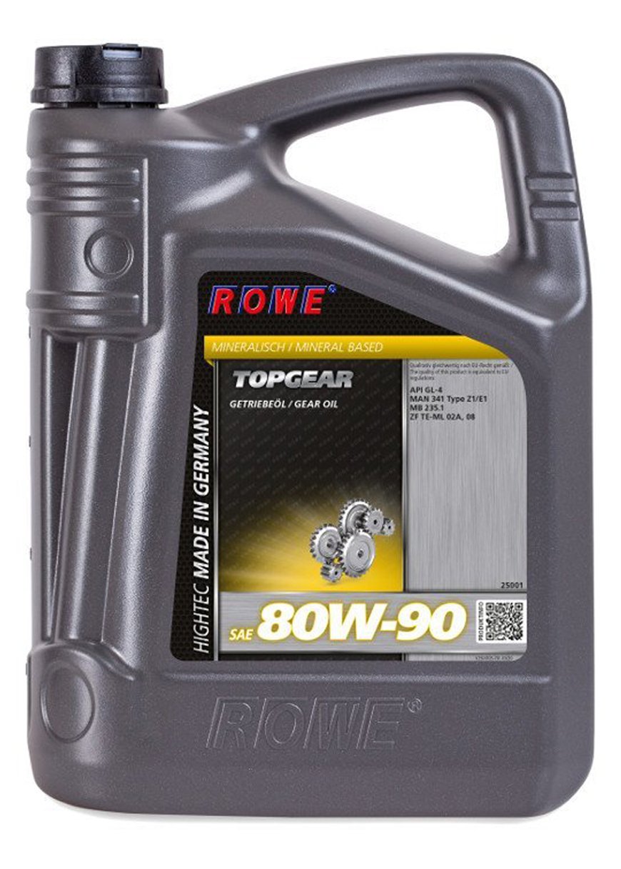 ROWE Hightec Topgear SAE 80W-90 HC - 5 Liter PKW Getriebeöl vollsynthetisch (HC-Synthese) | Made in Germany