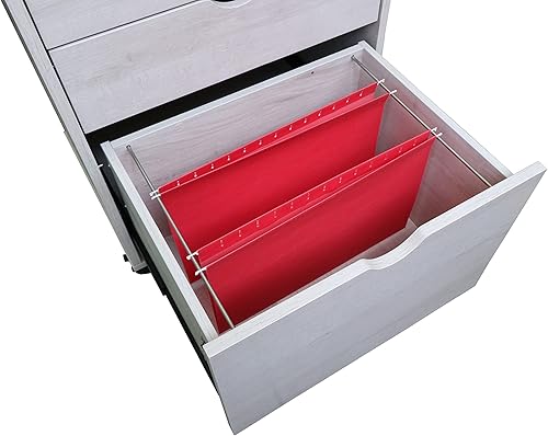 Miniatura 6 de PayLessHere Archivador, 3 cajones y compartimento de almacenamiento superior sobre ruedas, archivador de oficina móvil para documentos de tamaño