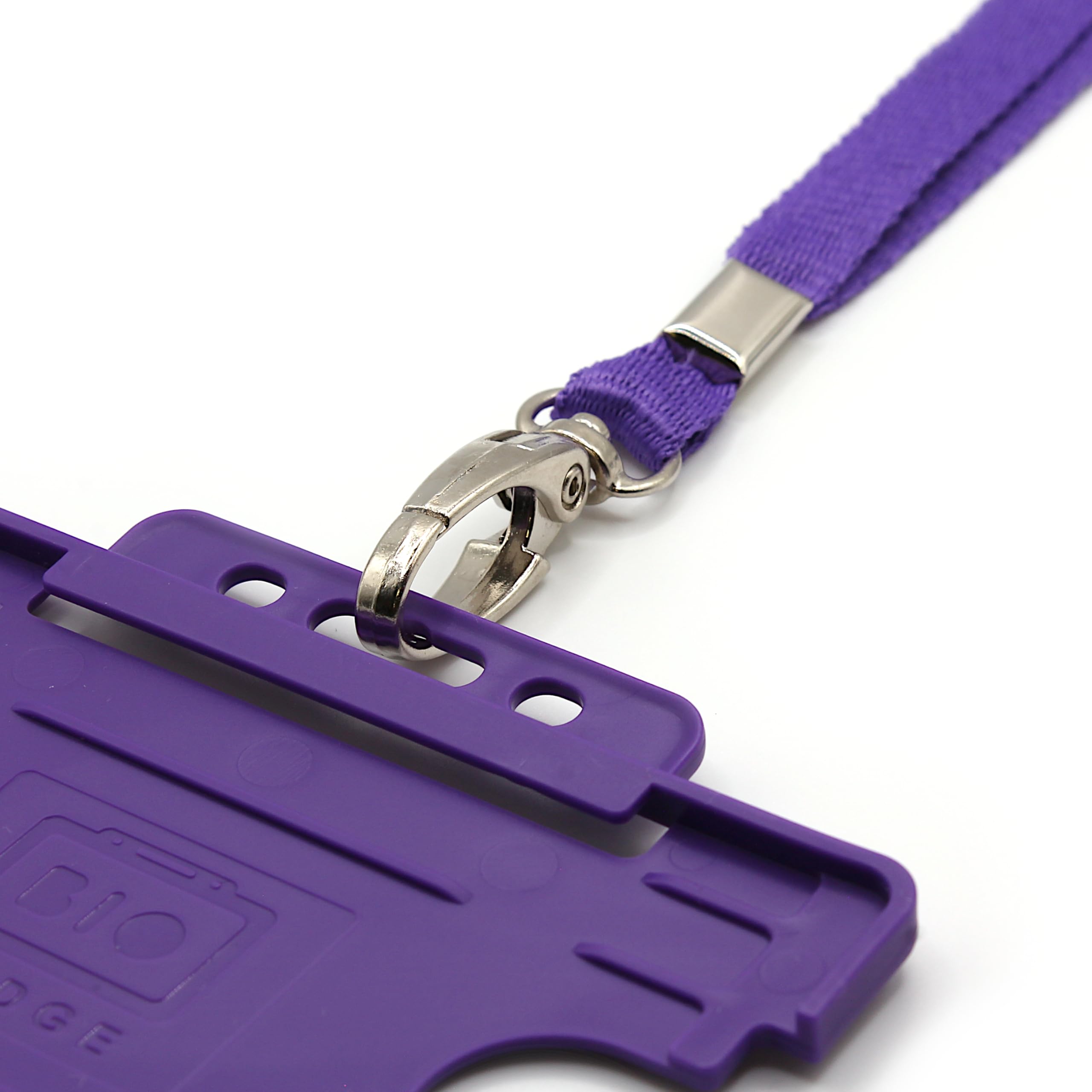 EasyBadge Purple Lanyards for ID Badges with Safety Breakaway and Metal Lobster Clip - Pack of 100 - Image 3