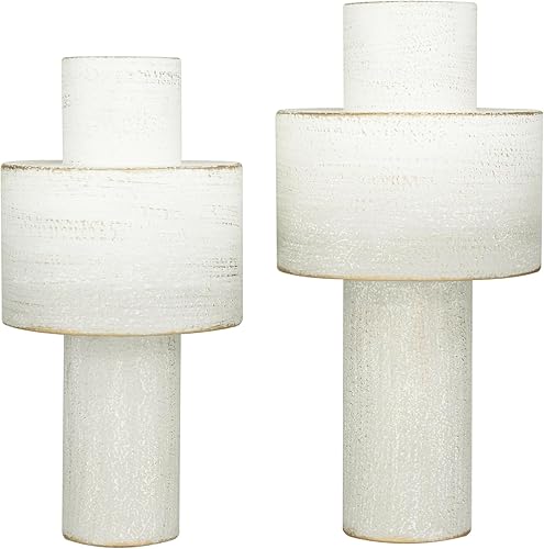 Miniatura 3 de CosmoLiving by Cosmopolitan Jarrones decorativos de metal para centro de mesa, juego de 2 jarrones de flores para decoración del hogar de 16