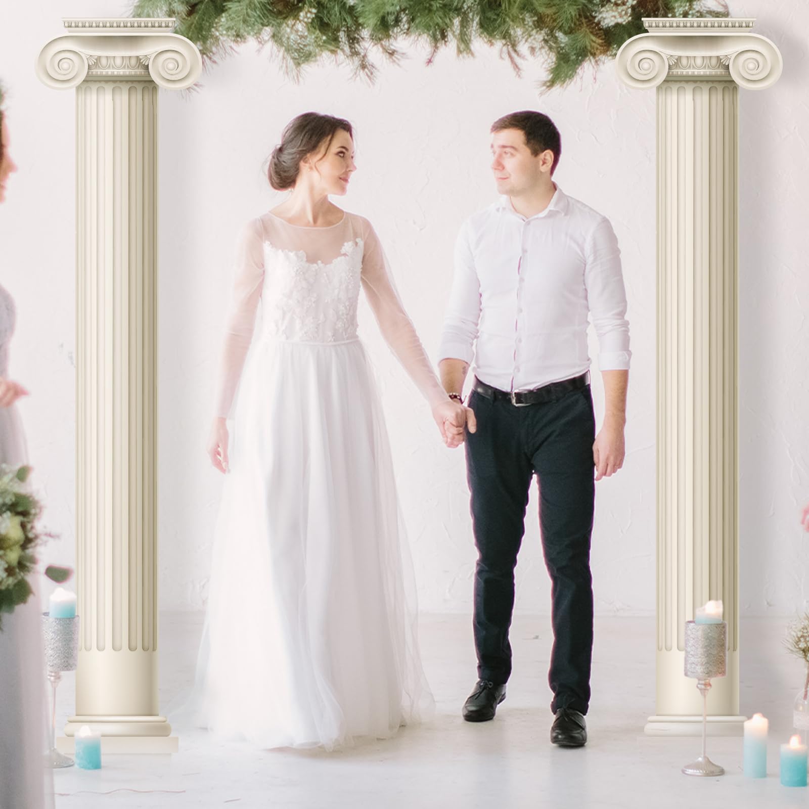 WGXX Greek Party Wall Decorations, Includes Columns and Beam Stunning Jointed Greek Columns & Pillars for Birthday, Halloween, & Medieval Renaissance Ancient Greek Party (2)