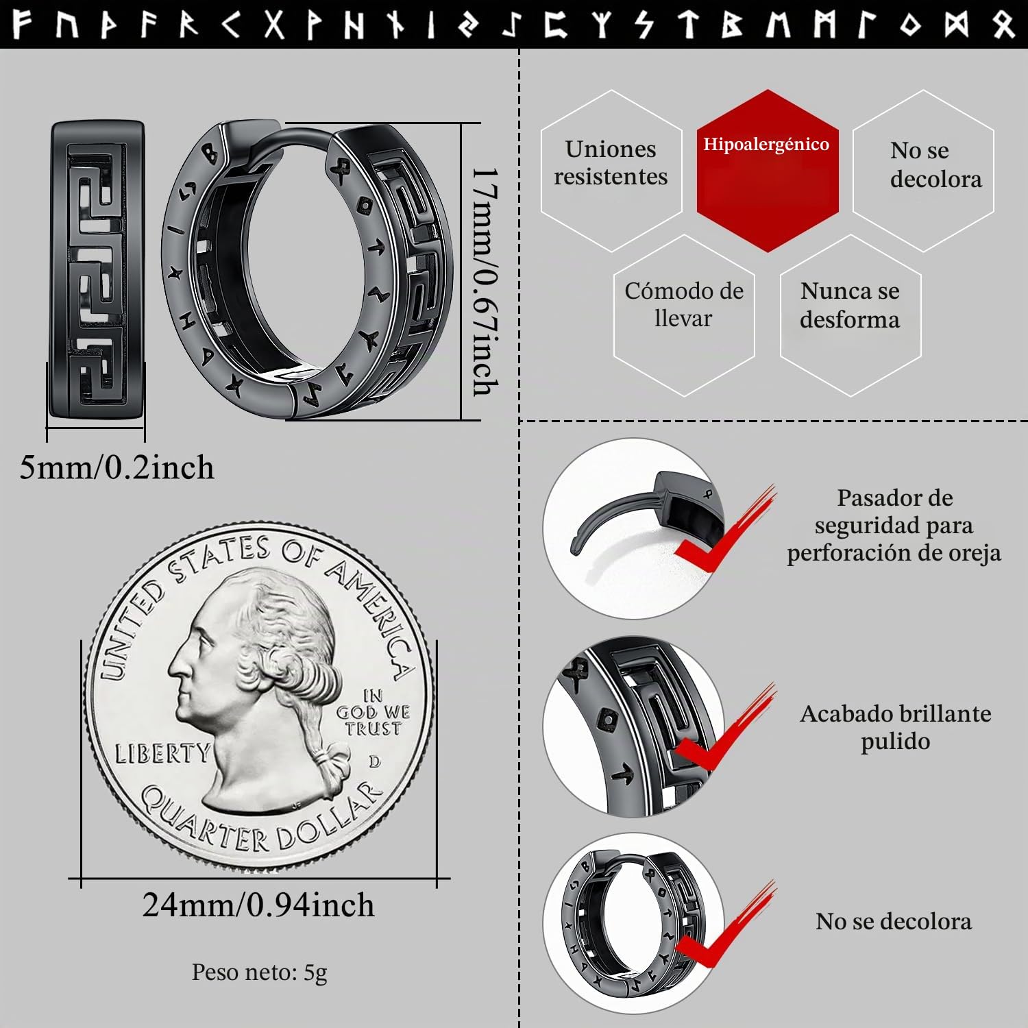 Pendientes Hombres Pendientes Vikingos Celtic Nórdicos Dragón Flecha Aros Vikinga Joyería Regalos Mujer