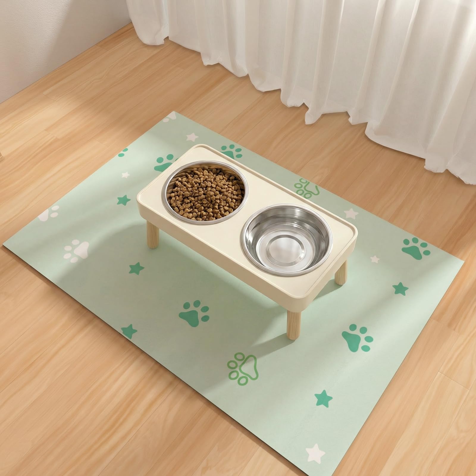 Tappetini per alimentazione animali domestici 40x60cm, tappetino assorbente per cibo e acqua per cani, tappetino in gomma per ciotole per cani