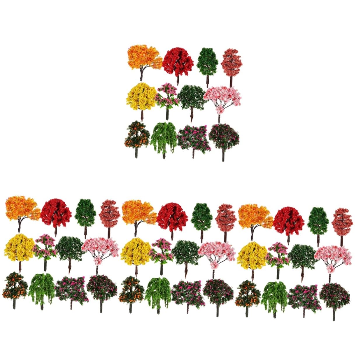 ABOOFAN 48 Piezas Árbol arboles en Miniatura para Manualidades Accesorios para casa de muñecas Hada maqueta decoración Plantas terrario Mini arboles Interior artesanía arbusto Decorar niño