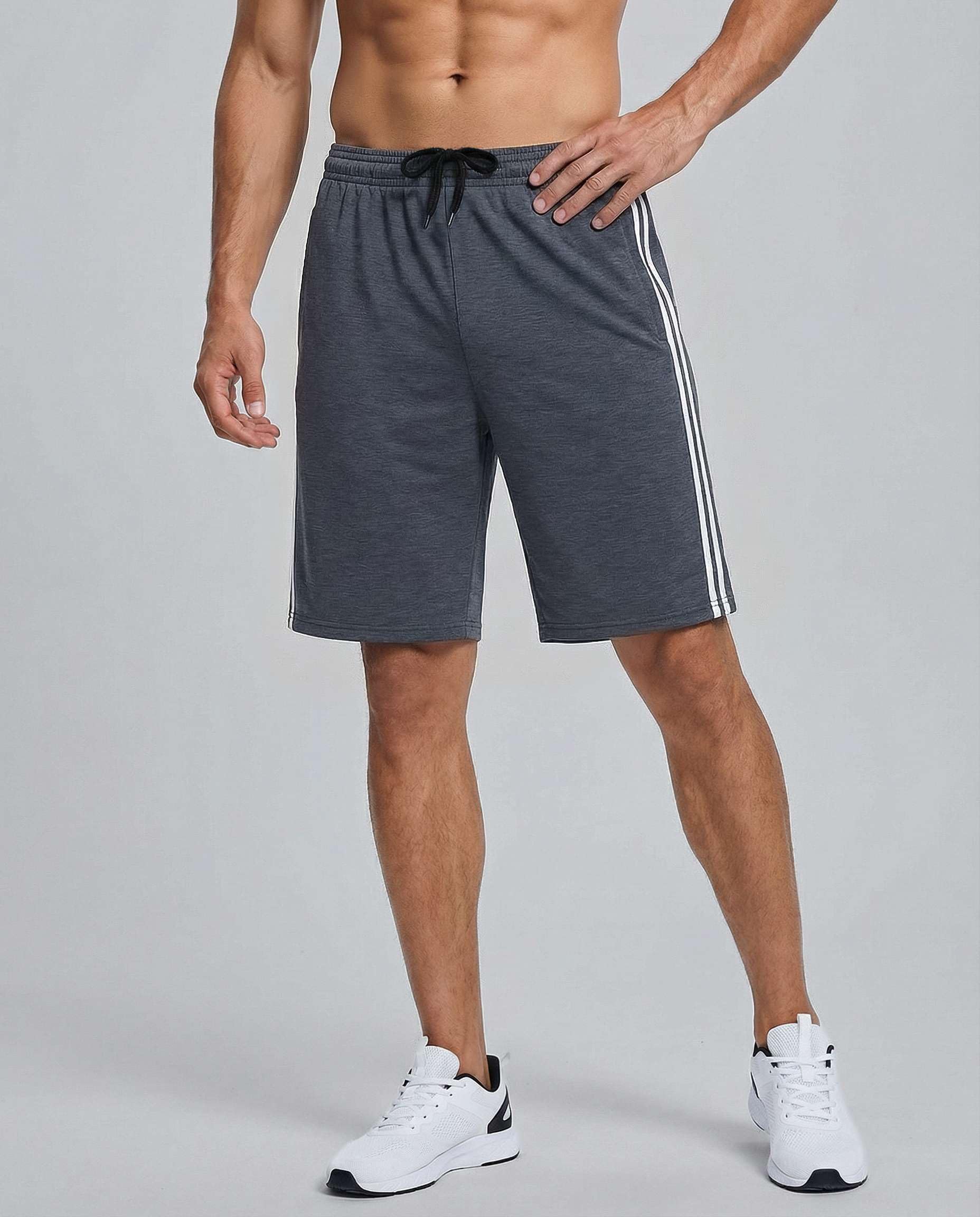 Real Essentials Men’s 5 Pack: 9" Dry-Fit Shorts – Athletic Gym, Workout, Basketball, Running, Casual Lounge Active Pockets, Set 3, XL