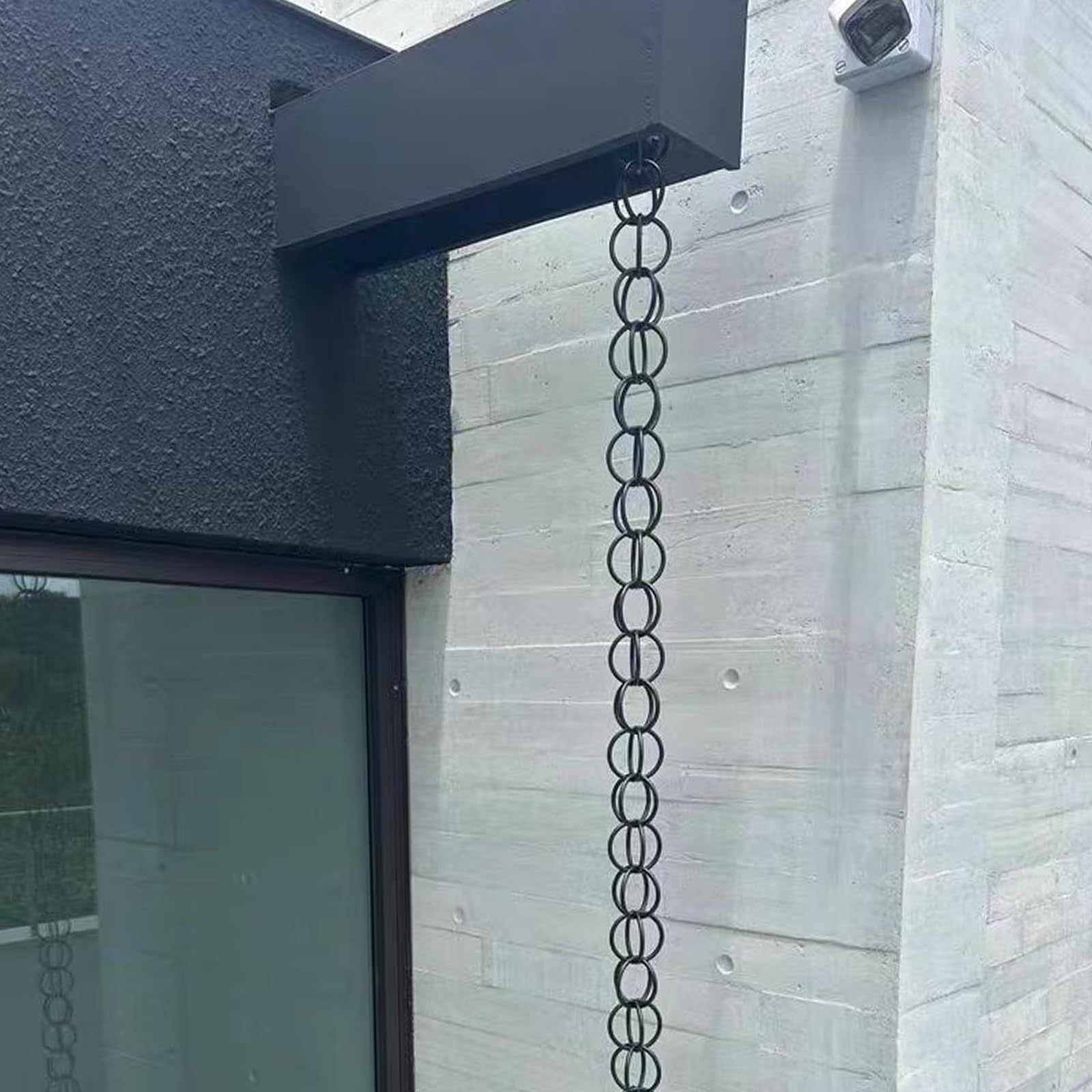 Cadenas De Lluvia Cadenas para La Lluvia Fácil Instalación para Canalones de Techo， Jardín， Balcón， Patio Negro-B-4m(13ft
