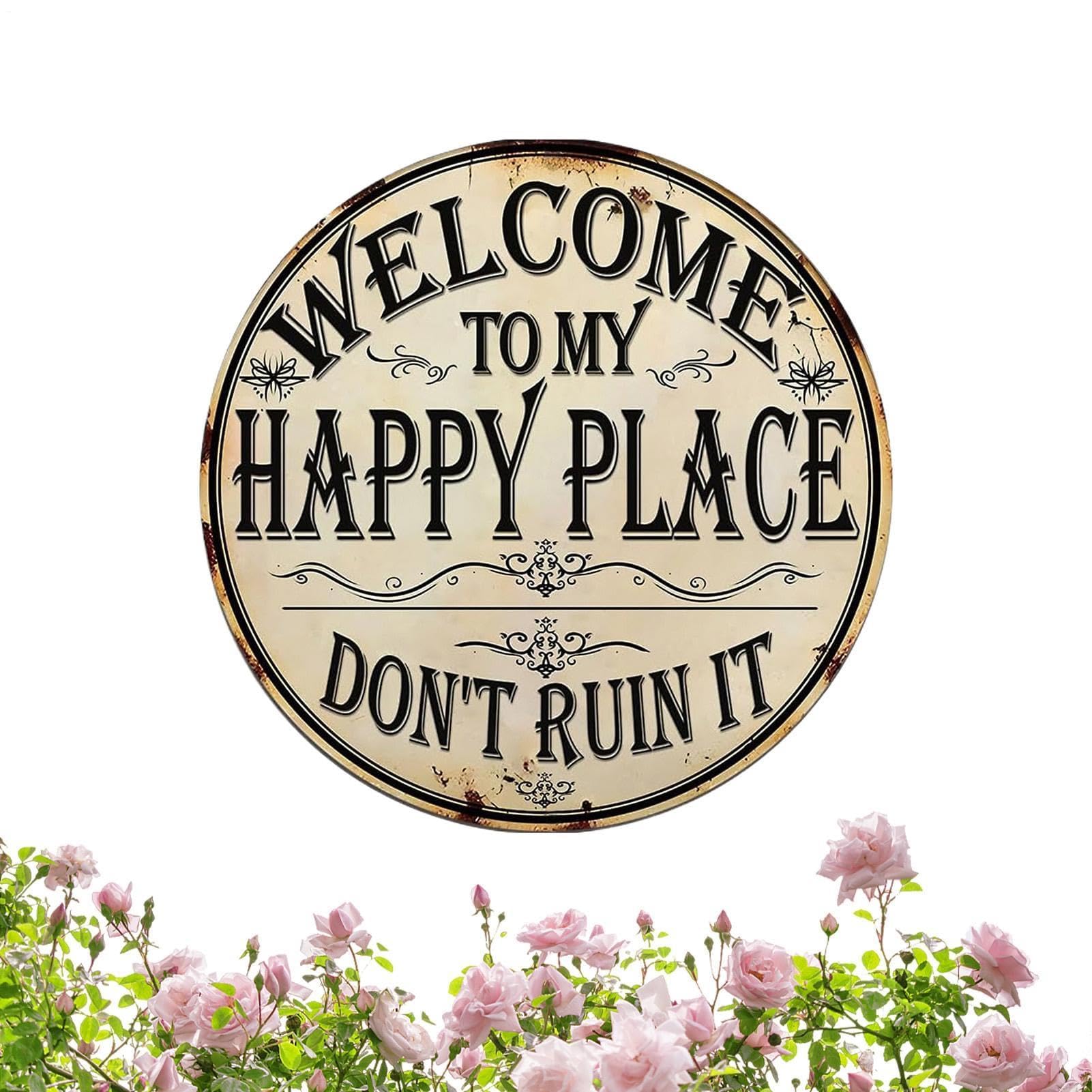 Muiltvoe Decorative Garden Sign - Round Yard Decoration - Garden Welcome Sign - for Homeowner Women Men Family Gardener Patio Backyard Courtyard Mailbox Gate Entrance