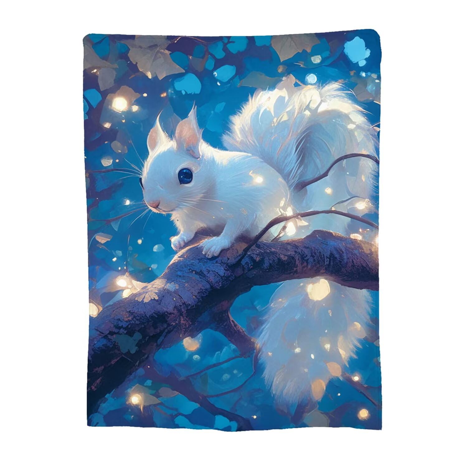 Couverture flanelle 100x150cm écureuil doux pour lit et canapé