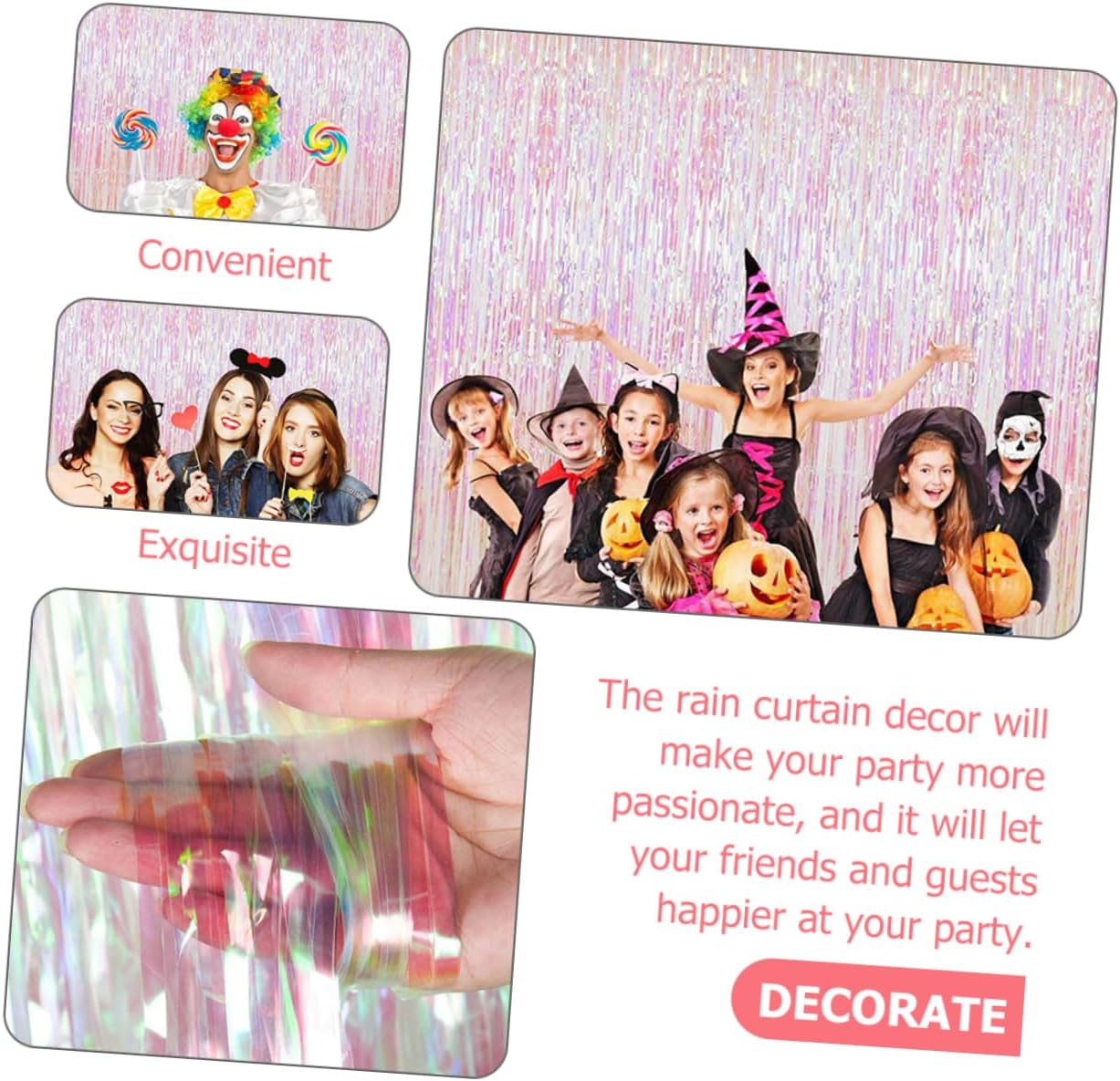 Mobestech 2sets Rain Tassel Curtains Tinsel Backdrop for Birthday Parties Wide High Lightweight Streamers for Festival Decorations Photo Booth Background