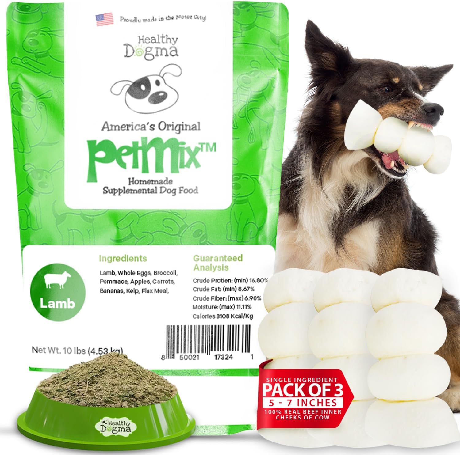 Healthy Dogma Nutritious Dog Bundle – Lamb Dinner 10lbs & Long-Lasting Beef Chew Rolls |, Protein-Rich Dog Food & Natural Chews for Healthy Digestion, Strong Muscles & Satisfied Chewers