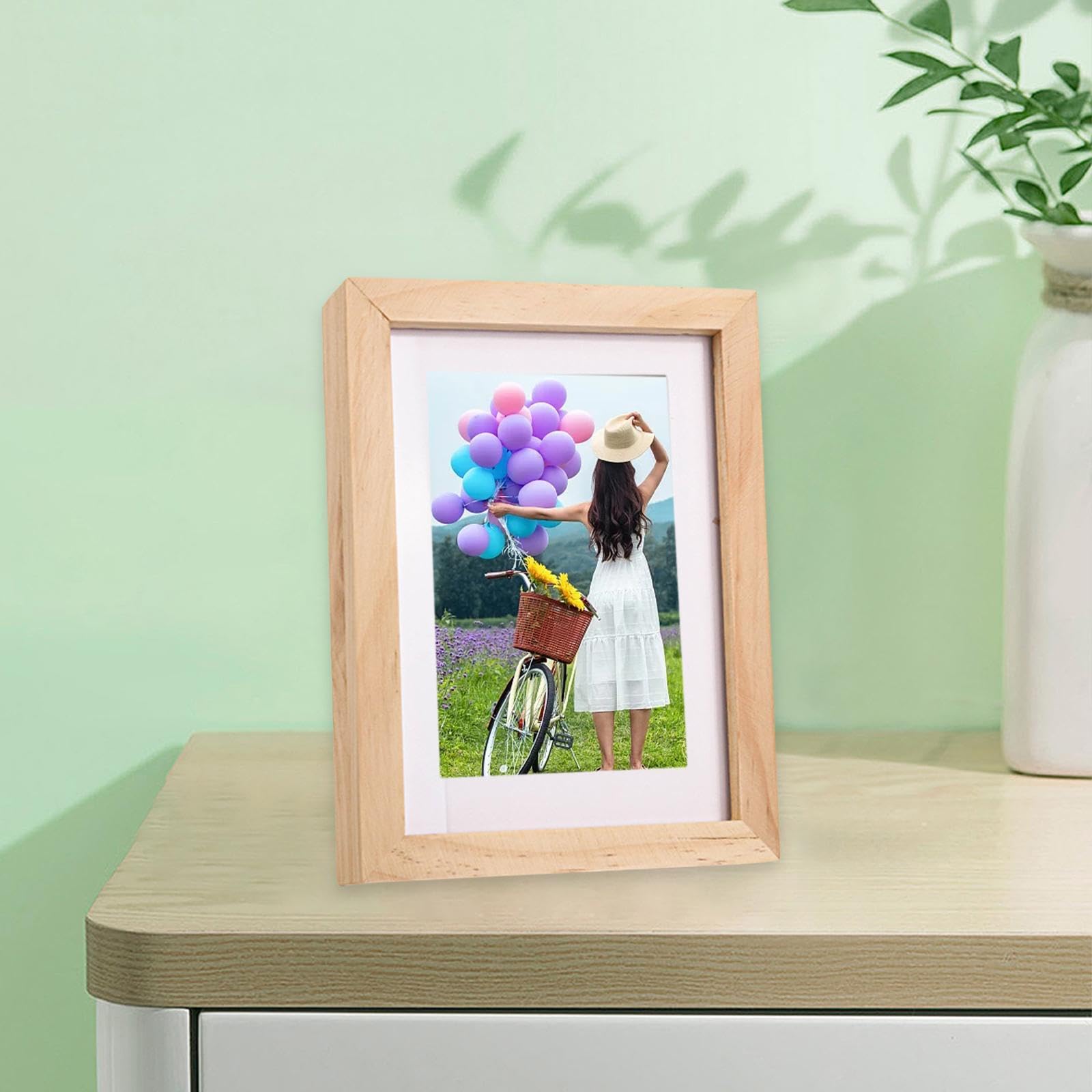 Picture Frames,Pictures Photo Picture Frame, Mini Box, Money Box, for Tickets Key, Wood Color(Wood Color)