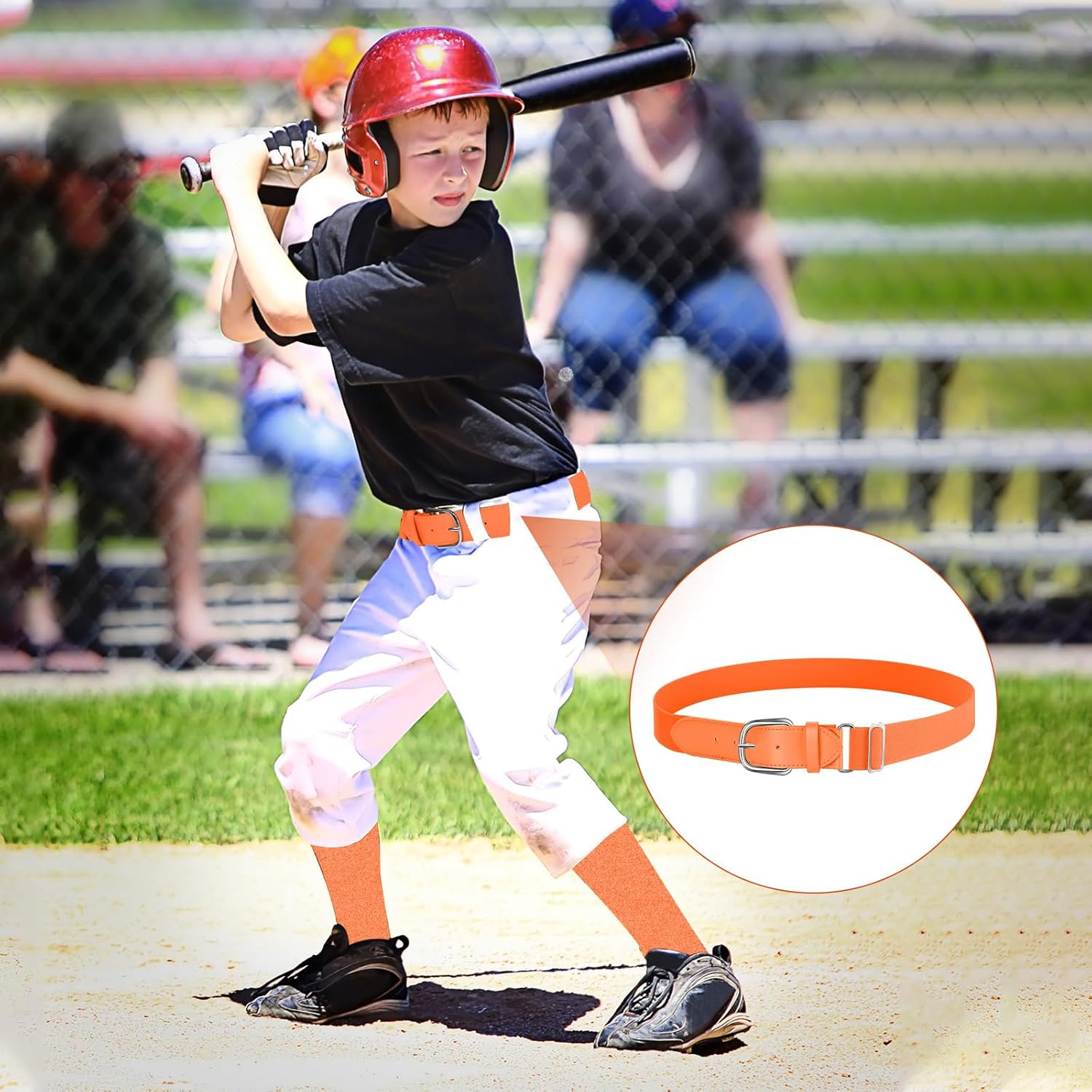 Hicarer 3 Pcs Youths Adult Baseball Softball Belt Girls Adjustable Elastic Uniform Belt PU Leather for Boys - Image 6