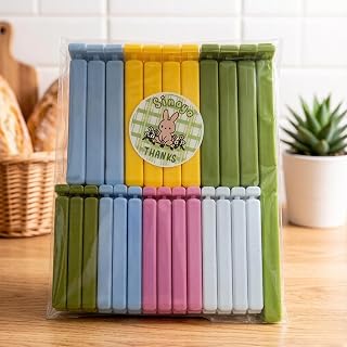 25 pcs Food Bag Sealing Clips, Heavy Duty Bag Clips for Food Storage, Airtight Seal Plastic Food Clips, Reusable Freezer Clips for Snack, Cereal, Coffee, Pet Food (Multiple Sizes)
