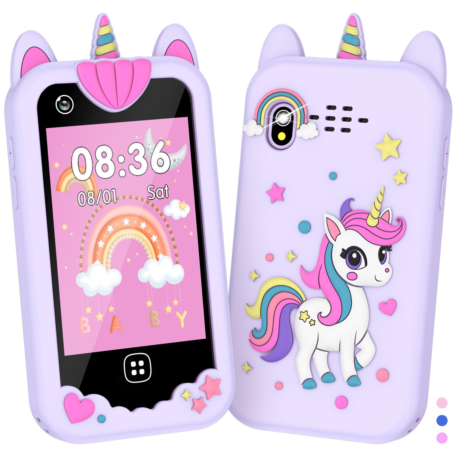 Kids Phone, Smartphone for Boys Girls Age 4 5 6 7 8 Christmas Birthday Gifts, Phones Toys with Dual Camera, Games, Music Touchscreen Toddler Learning Toys, SD Card