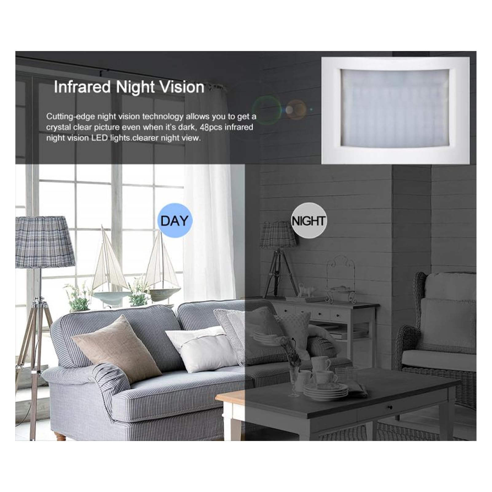 Kamera bezpieczeństwa WiFi, kamera 1080p Ultra HD 5MP kamera monitorująca na podczerwień kamera bezpieczeństwa wifi do salonu biura