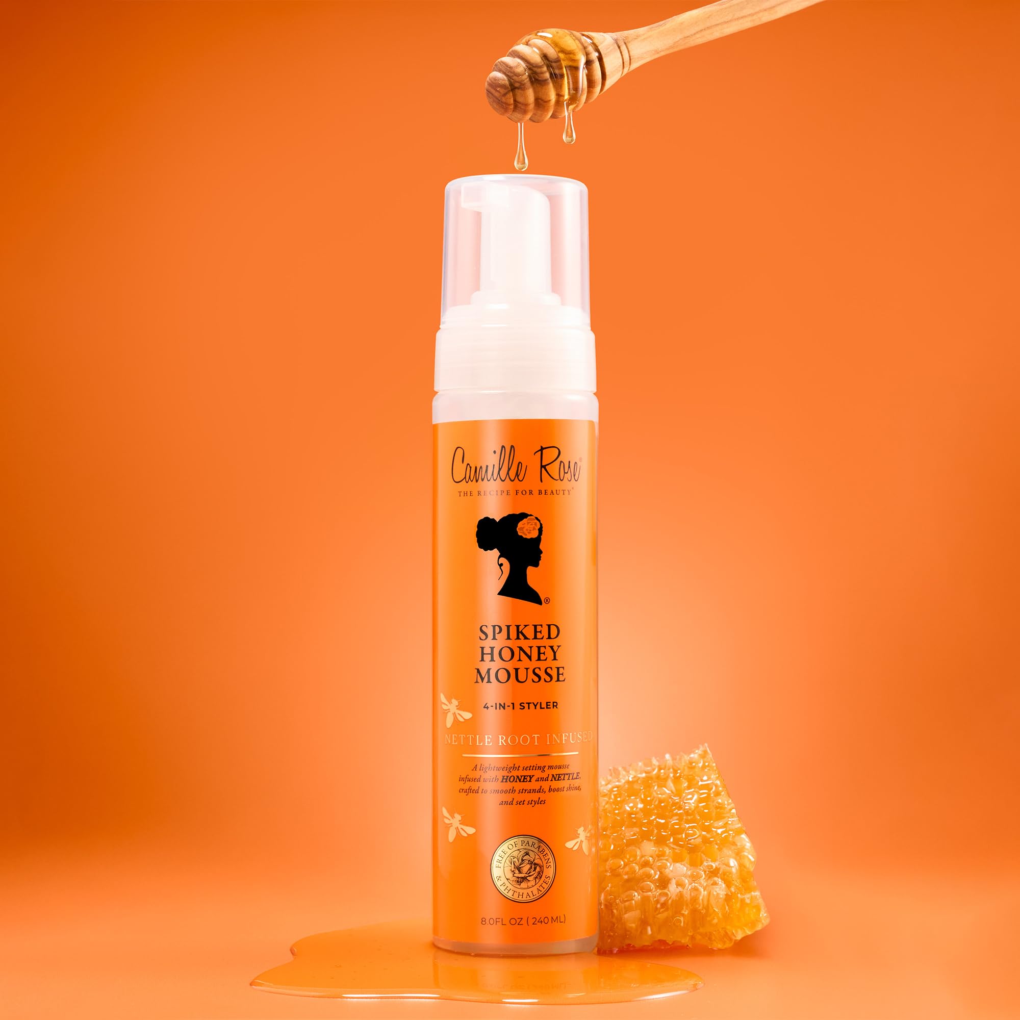 Camille Rose Spiked Honey Mousse 4-em-1 Hair Styler para definir