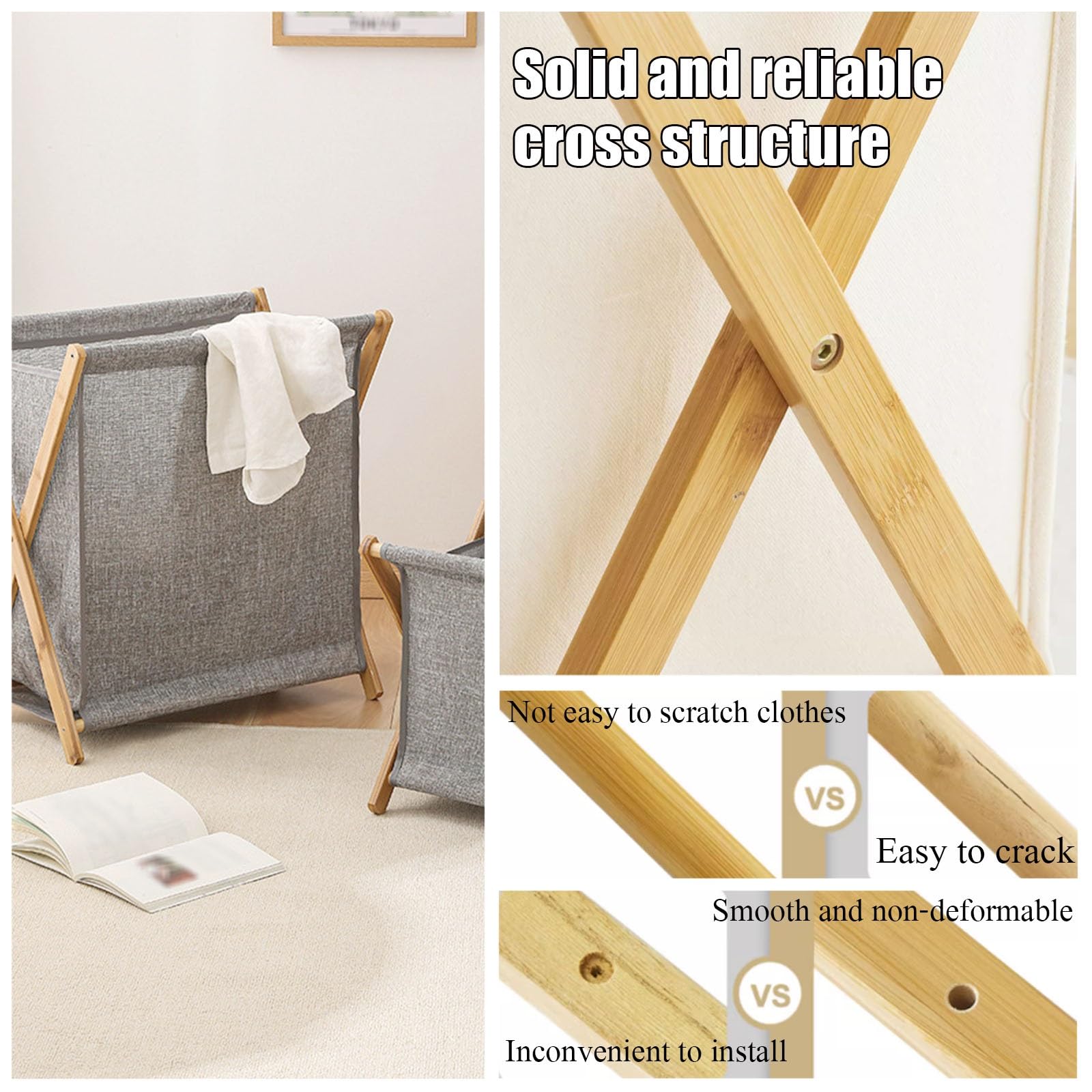 Scatole Per Armadio - Scaffale Per Il Bagno In Bambù, Cestini In Tessuto Per Il Bucato Rimovibili, Cestino Portaoggetti Con Coperchio - Cesto Portaoggetti Per L'Organizzazione - Vestiti, Giocattoli (