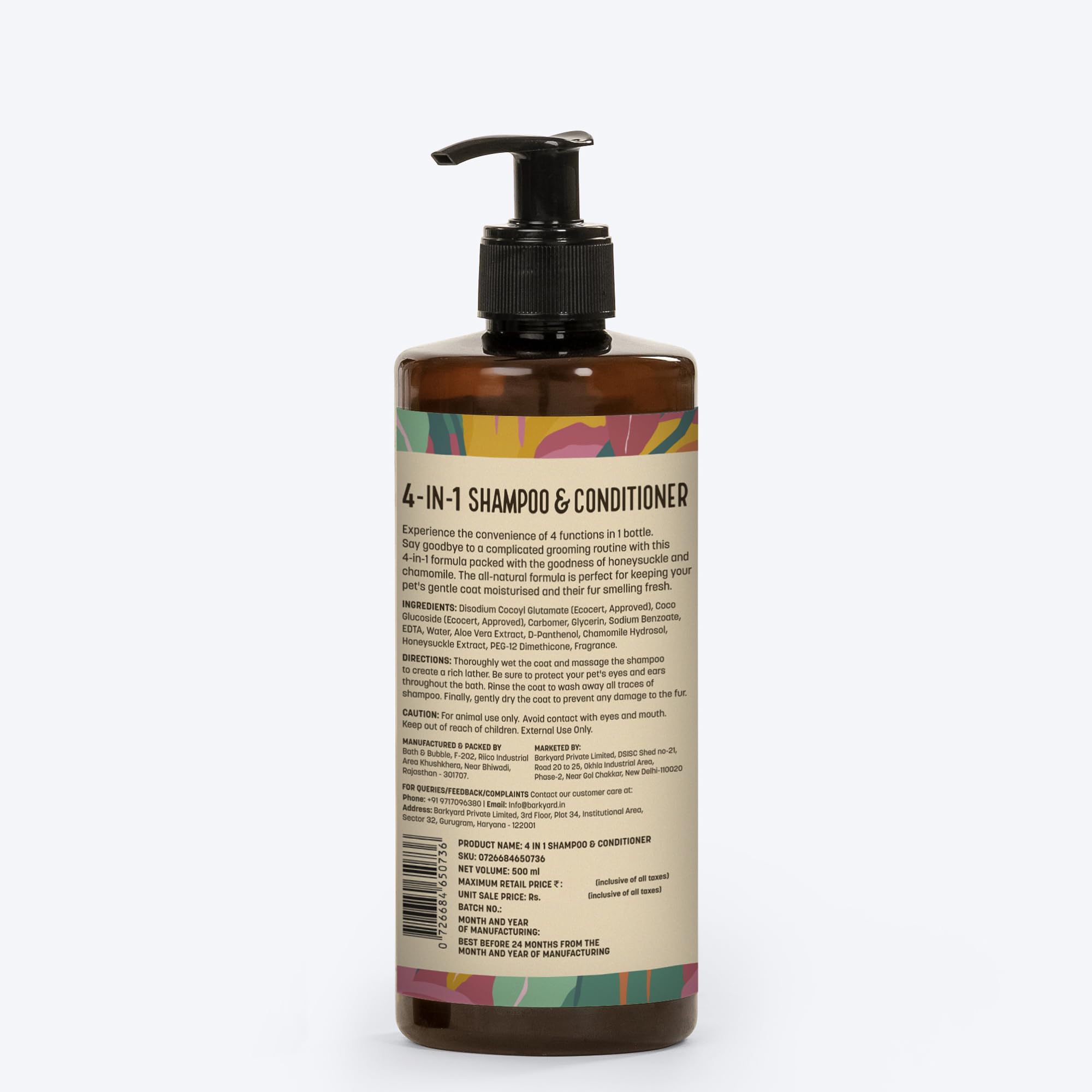 HUFT 4-in-1 Dog Shampoo & Conditioner (Over 12 Weeks) - Honeysuckle & Chamomile - 200ml | Pet Shampoo for Shih Tzu, Labrador & Golden Retriever | for All Breeds | Deep Cleansing & Moisturizing 4