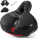 Comfortable Bike Seat for Men Women with Dual Shock Absorbing Ball Waterproof Wide Bicycle Saddle Fit for Most Standard Post