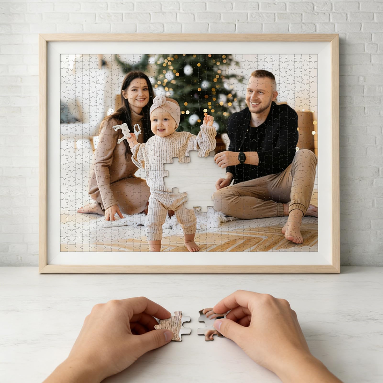 FodyZou Custom Puzzles from Photos - 120/300/500/1000/1314-Piece Custom Puzzle with Picture & Text - Personalized Jigsaw Puzzle for Adults - Family, Wedding, Pet, Birthday Gift - 3
