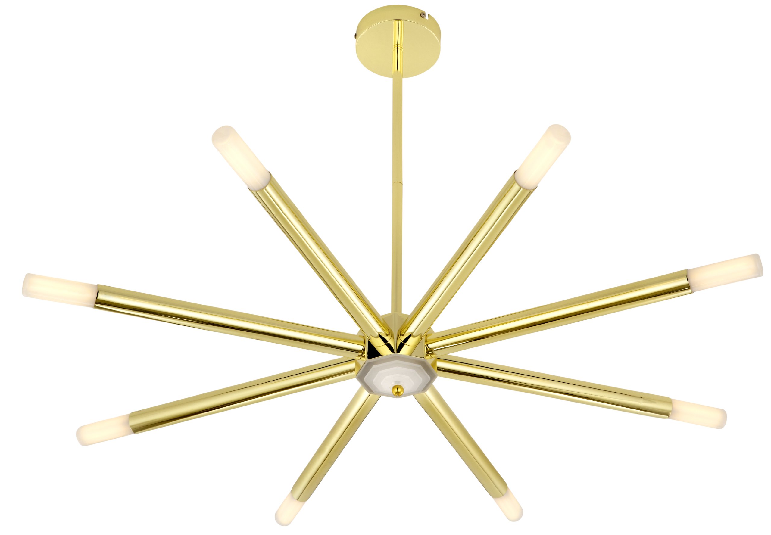 tp24Low Energy Metropolitan 8 Arm Ceiling Light in Polished Brass Finish