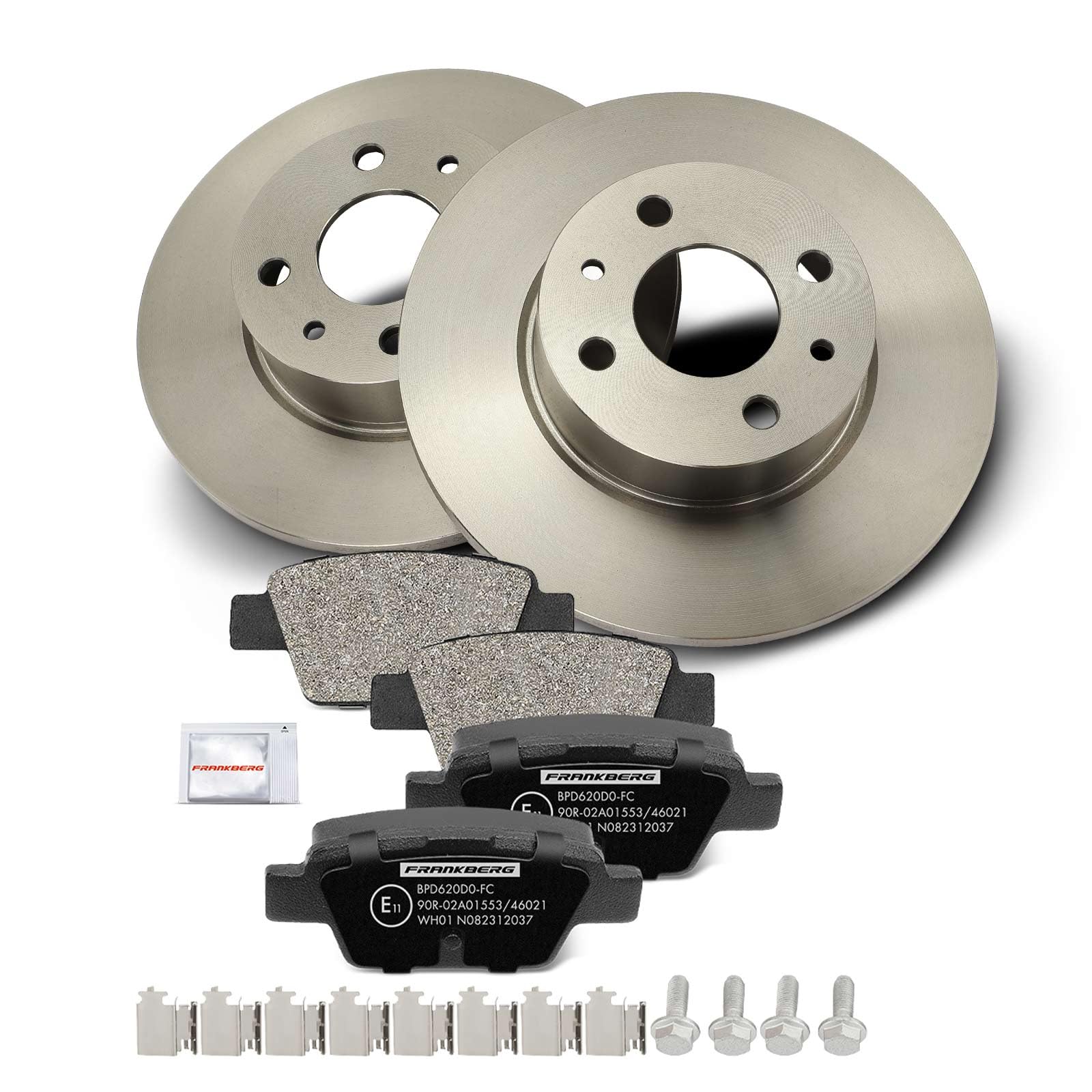 Frankberg Set freni incl. 2x Dischi Freno + 4x Pastiglie dei Freni Posteriore Compatibile con Bravo II 198 Stilo Multi Wagon 192 Stilo 192 Multipla 186 Replace# 77362768,77364590