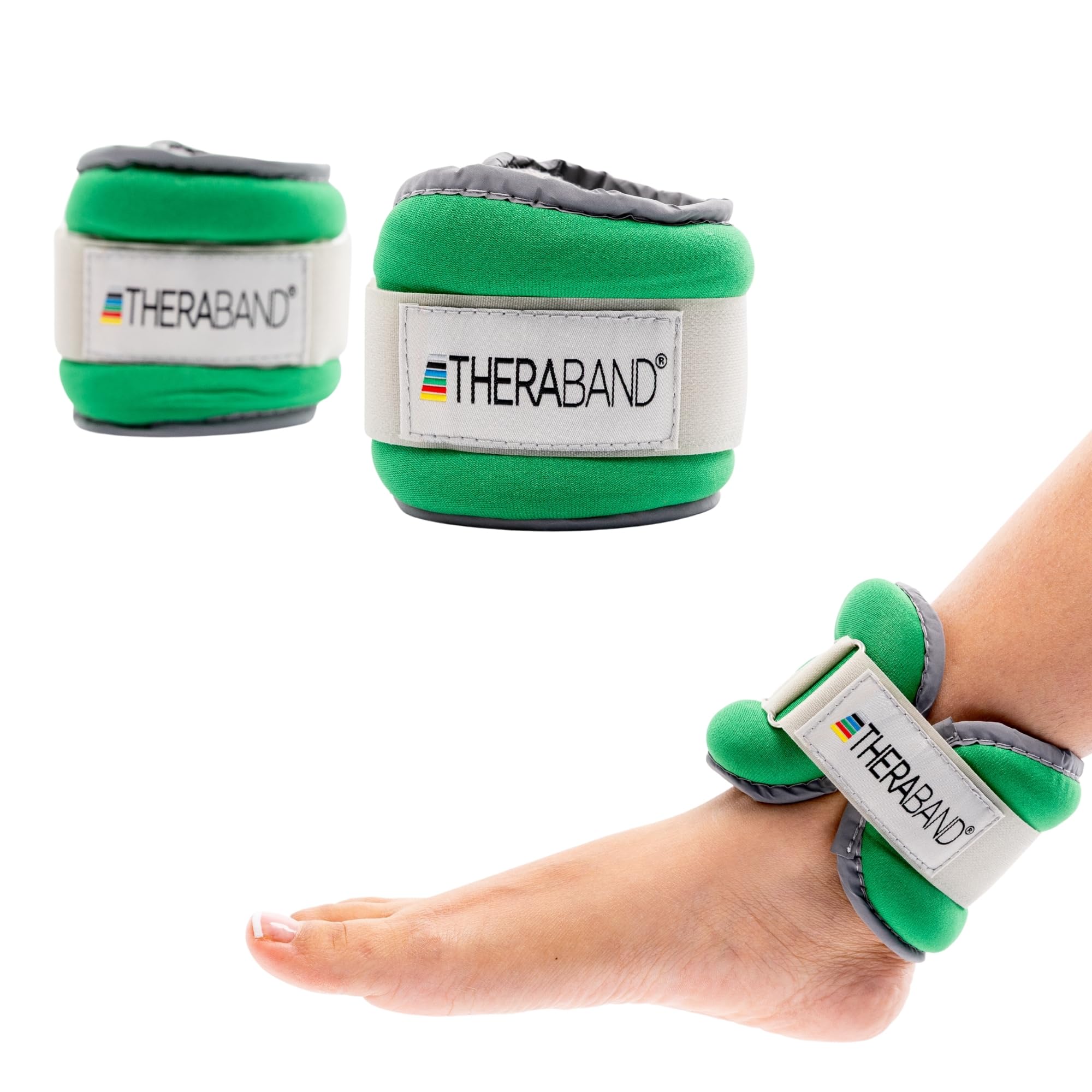 Photo 1 of Theraband 25871 Comfort Fit Ankle & Wrist Cuff Wrap Weight Set, 1.5lbs, Green