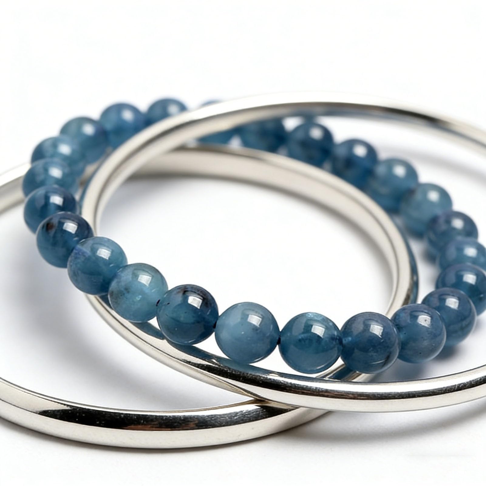 Verstellbare Perlen, handgefertigte Edelsteine, natürliche Edelsteine, Kristalle, Armbänder, Heilkristall-Armband, natürliches Aquamarinblau, echtes Edelstein-Stretch-Armband,3a,7.5MM