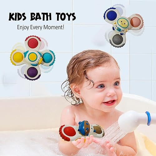 Miniatura 5 de 3 juguetes giratorios con ventosa para niños pequeños de 1 a 3 años, juguetes giratorios para niños, juguetes giratorios de ventana, juguetes