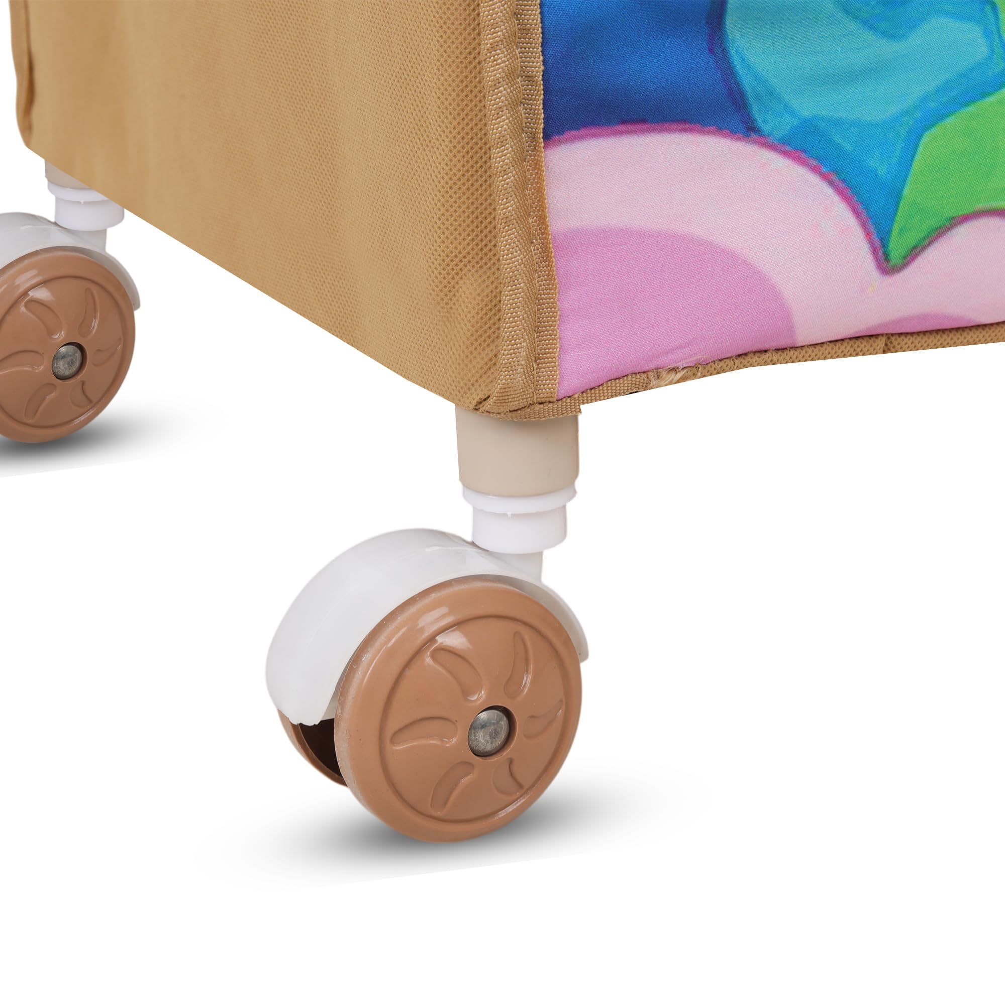 AMARDEEP Baby Folding Almirah with 5 Trays | Portable Wardrobe for Kids | Cloth Organizer with Wheels | Cartoon Print Storage Cabinet | Multipurpose Kids Almirah for Baby Clothes & Toys - Image 9 thumbnail