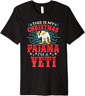 Funny Christmas Pajama Yeti Abominable Snowman Premium T-Shirt - coolthings.us
